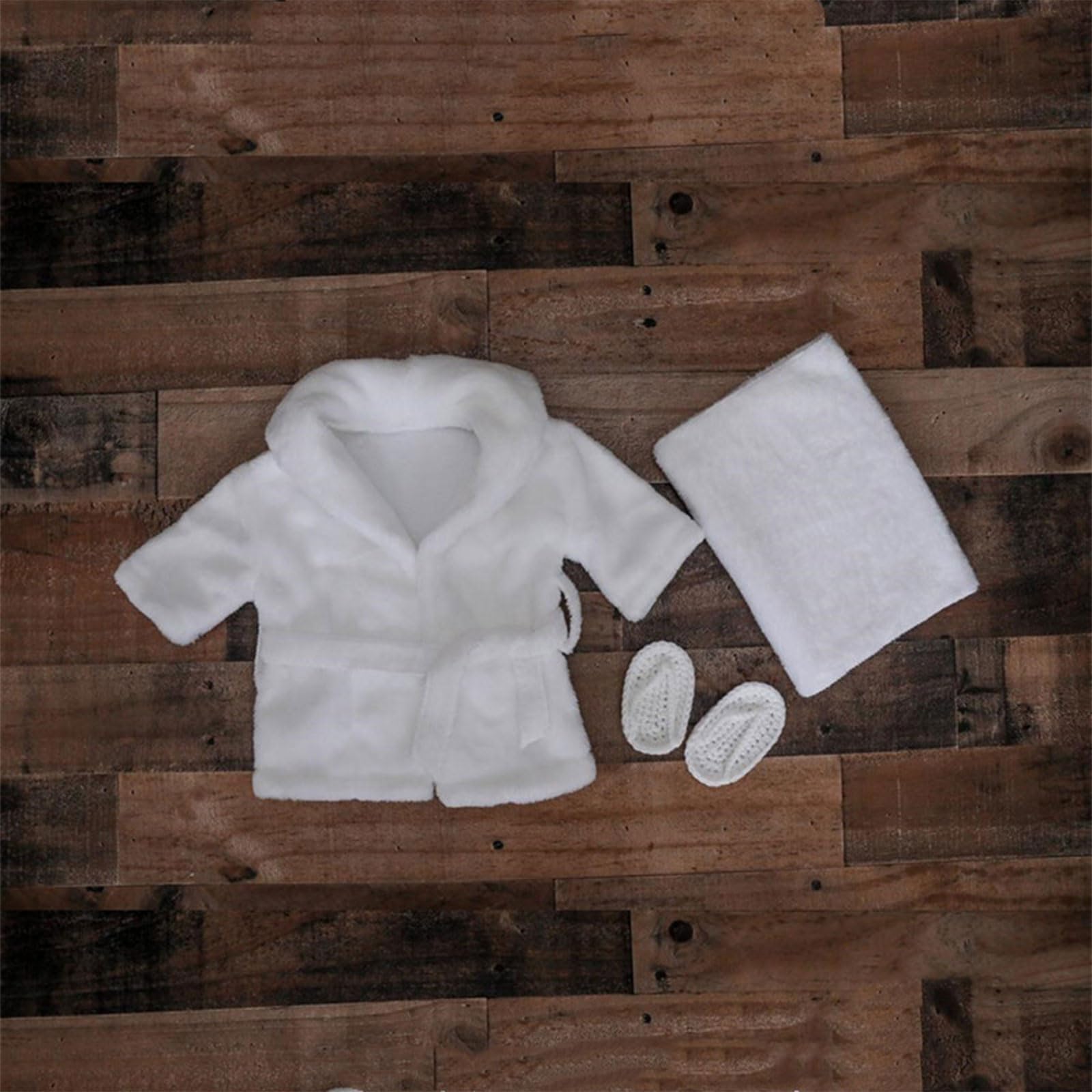 Juego de albornoces para fotos de bebé recién nacido con toallas para niños y niñas de 0 a 6 meses, color blanco