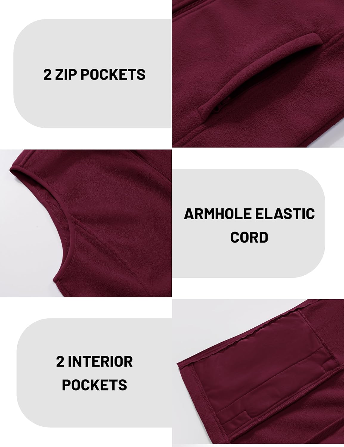 MAGCOMSEN Women's Fleece Vest Outerwear Sleeveless Lightweight Zip Jackets Warm Soft Vests with Zipper Pockets - Image 6