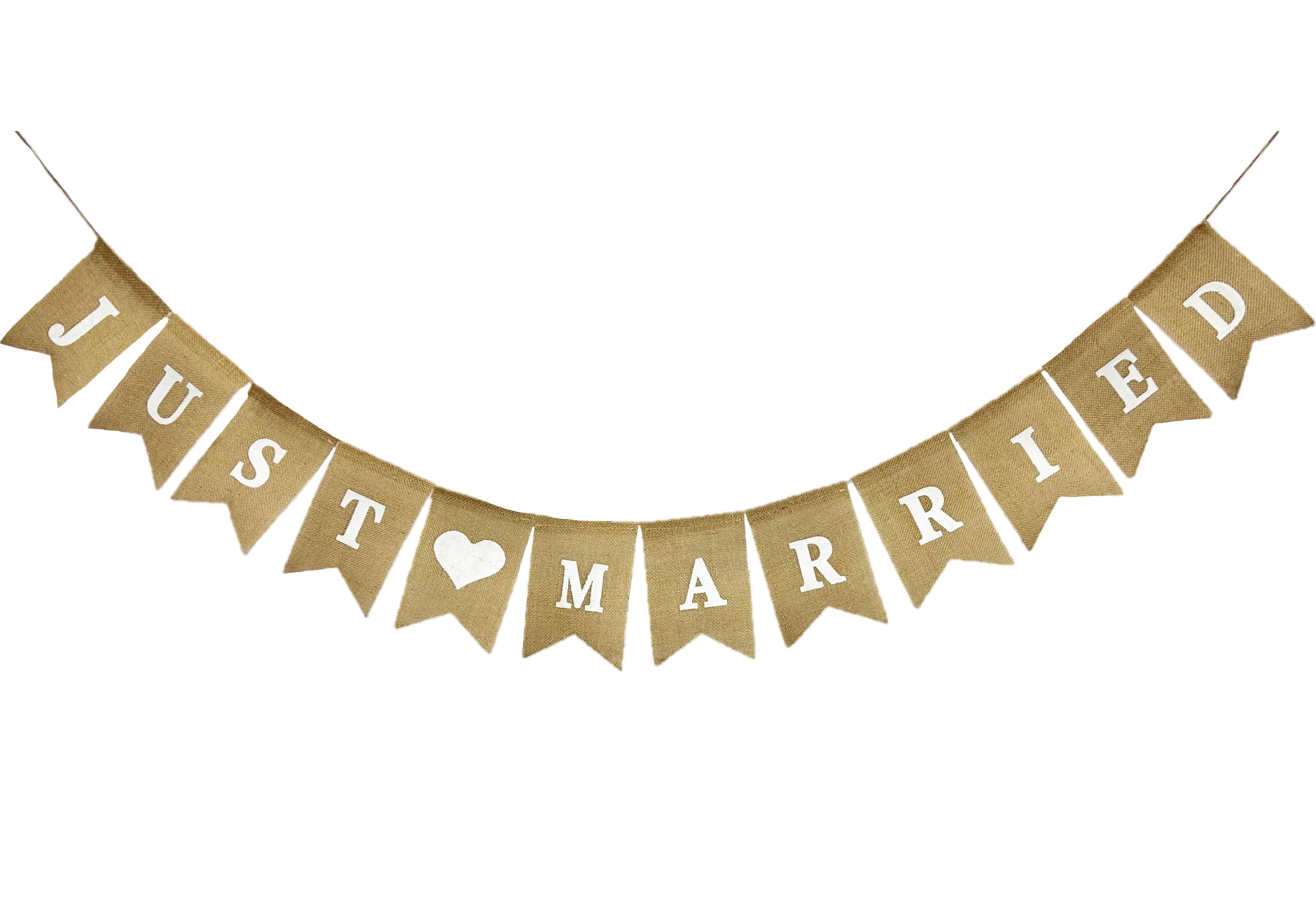 Shimmer Anna Shine Just Married Burlap Banner Wedding Party Decorations Backdrop Photography Props