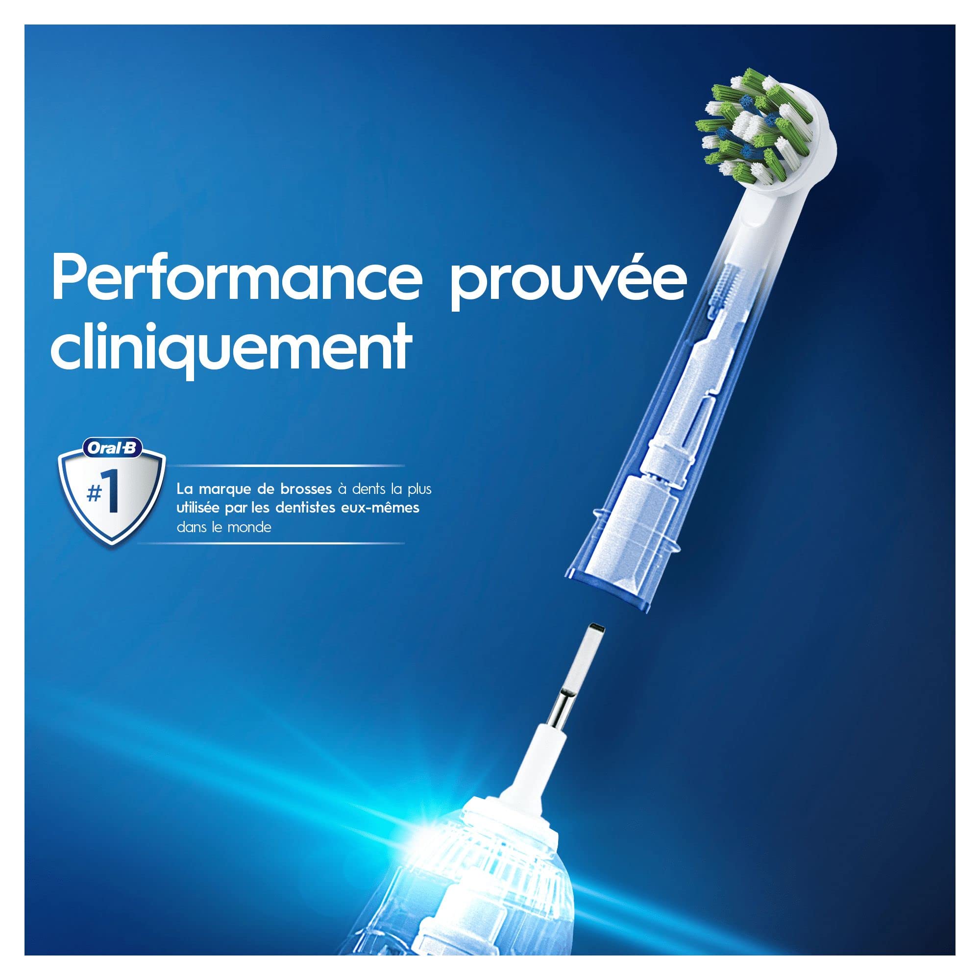 Oral-B Cross Action Clean Maximiser, Brossettes de rechange, Embout, Pack de 8 pour Brosse à Dents Électrique Format Spécial Boîte Aux Lettres