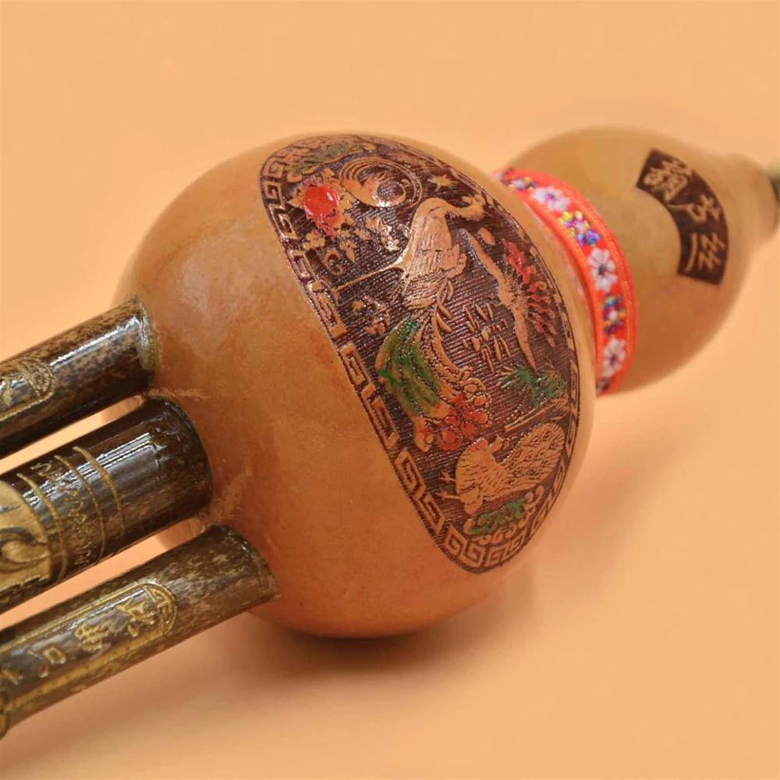 Holzwerkzeuge Nationalinstrumente Hulusi-Flöte, chinesisches handgefertigtes C-Tonart-Hulusi-Kürbis-Cucurbit-Flöte, ethnisches Musikinstrument mit Etui for Anfänger