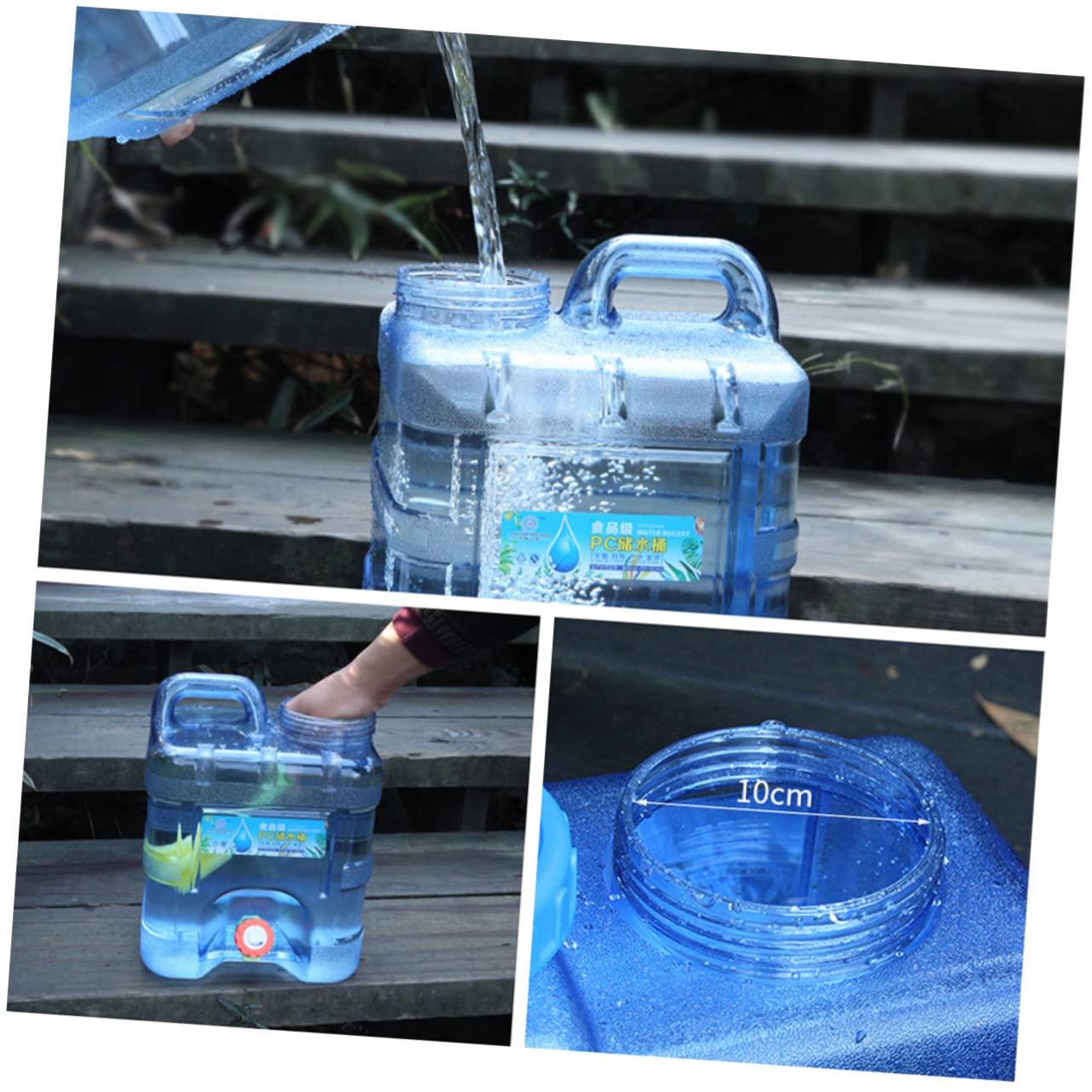 JOINPAYA Portable Water Jug with Faucet Durable Outdoor Water Storage Container for Camping Hiking and Picnics Space Saving Design with Handle