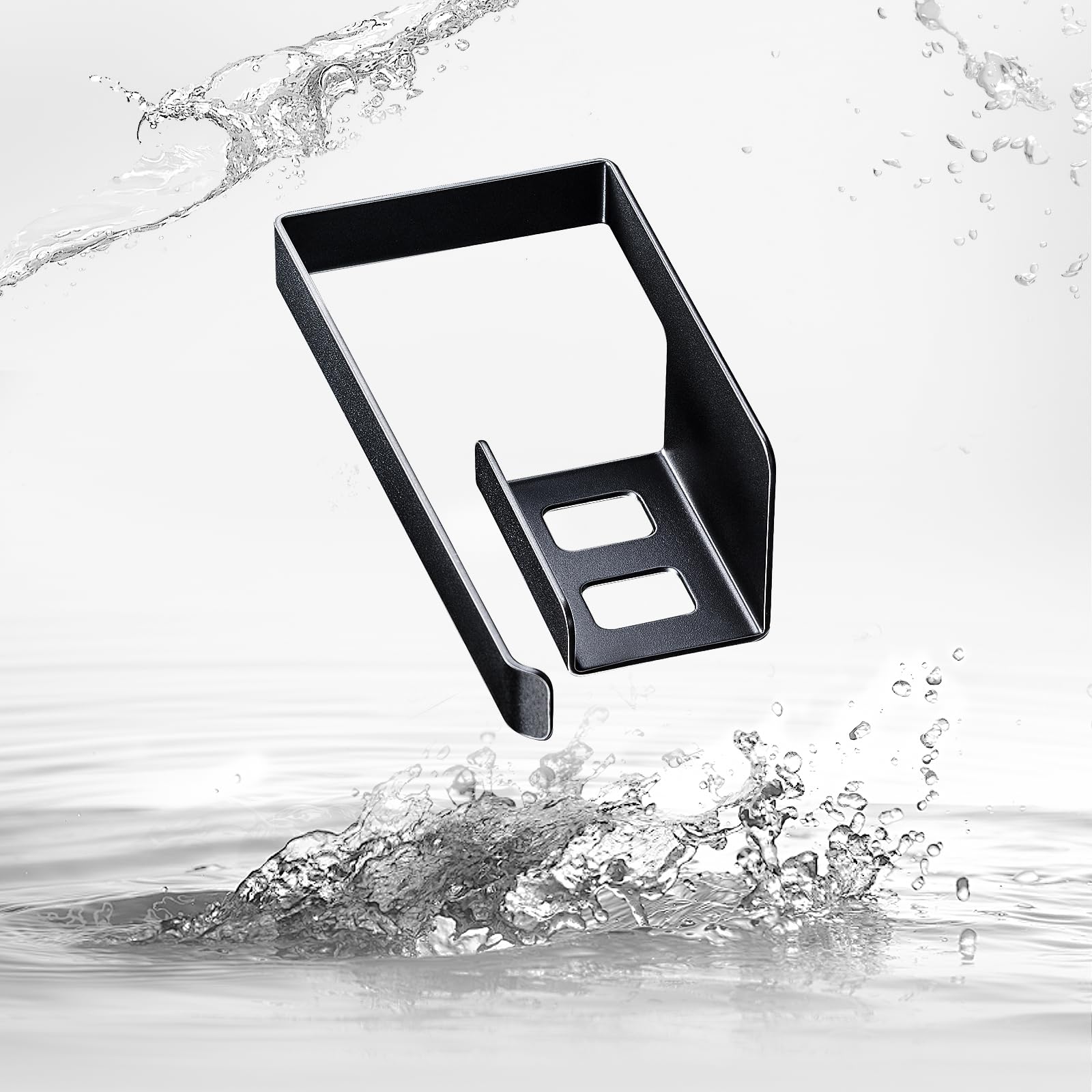 Schwammhalter Küche, Schwammhalter Spültuchhalter Für Spülbecken, Spülschwammhalter Spüllappenhalter, Selbstklebend Lappenhalter Ohne Bohren, Spülbecken Organizer Schwammablage (Schwarz)