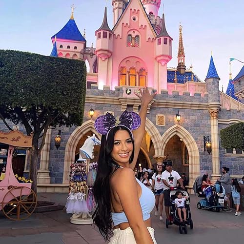 Miniatura 7 de FANYITY - Orejas de ratón, diadema con orejas de ratón y lentejuelas para niños, niñas y mujeres, disfraz de princesa, Cosplay, decoración para