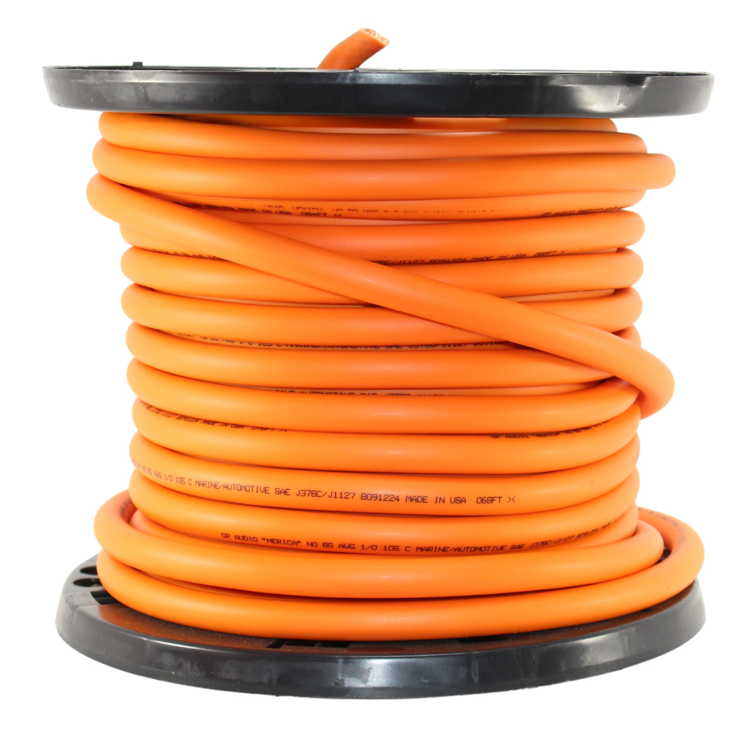 GP Car Audio 1/0 True AWG 100% OFC 0GA Pure Copper Power/Ground Wire Orange Lot