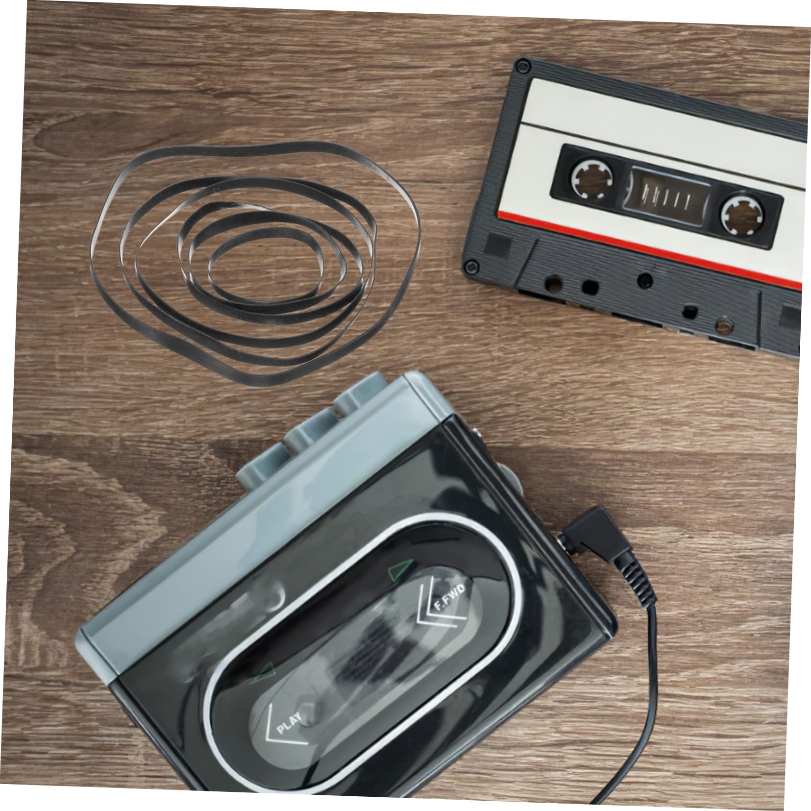 Cinghie in Gomma Nere Resistenti All'usura e Riduzione Rumore 50 Pezzi per Lettori di Cassette e Registratori Nastro, per Riparazioni e Sostituzioni