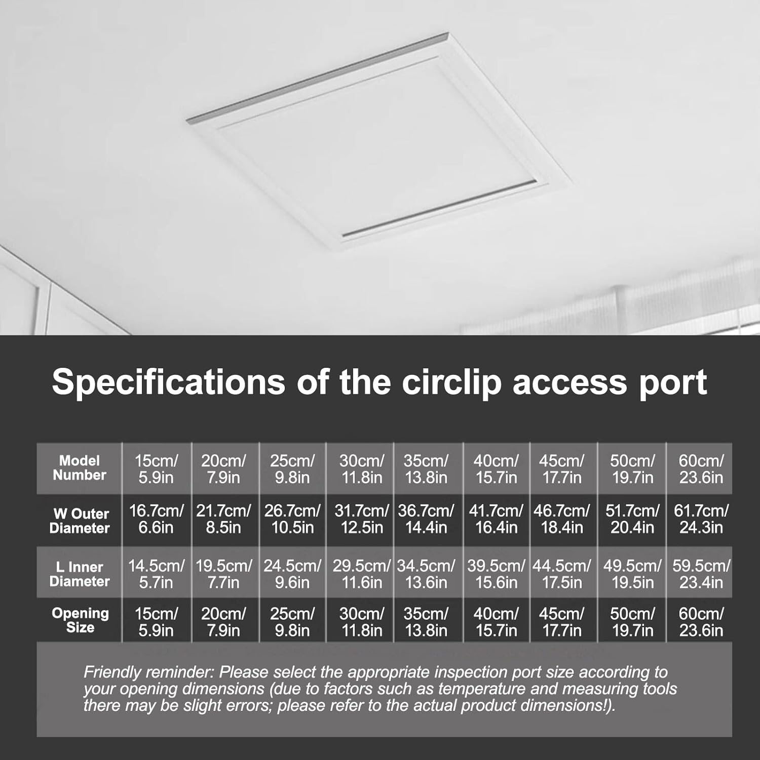 Roof Access Hatch, Access Doors, Plastic Access Panel, Concealed Touch Latches, for Wall/Ceiling, for Versatile Emergency Access Gate(20cm/7.9in)