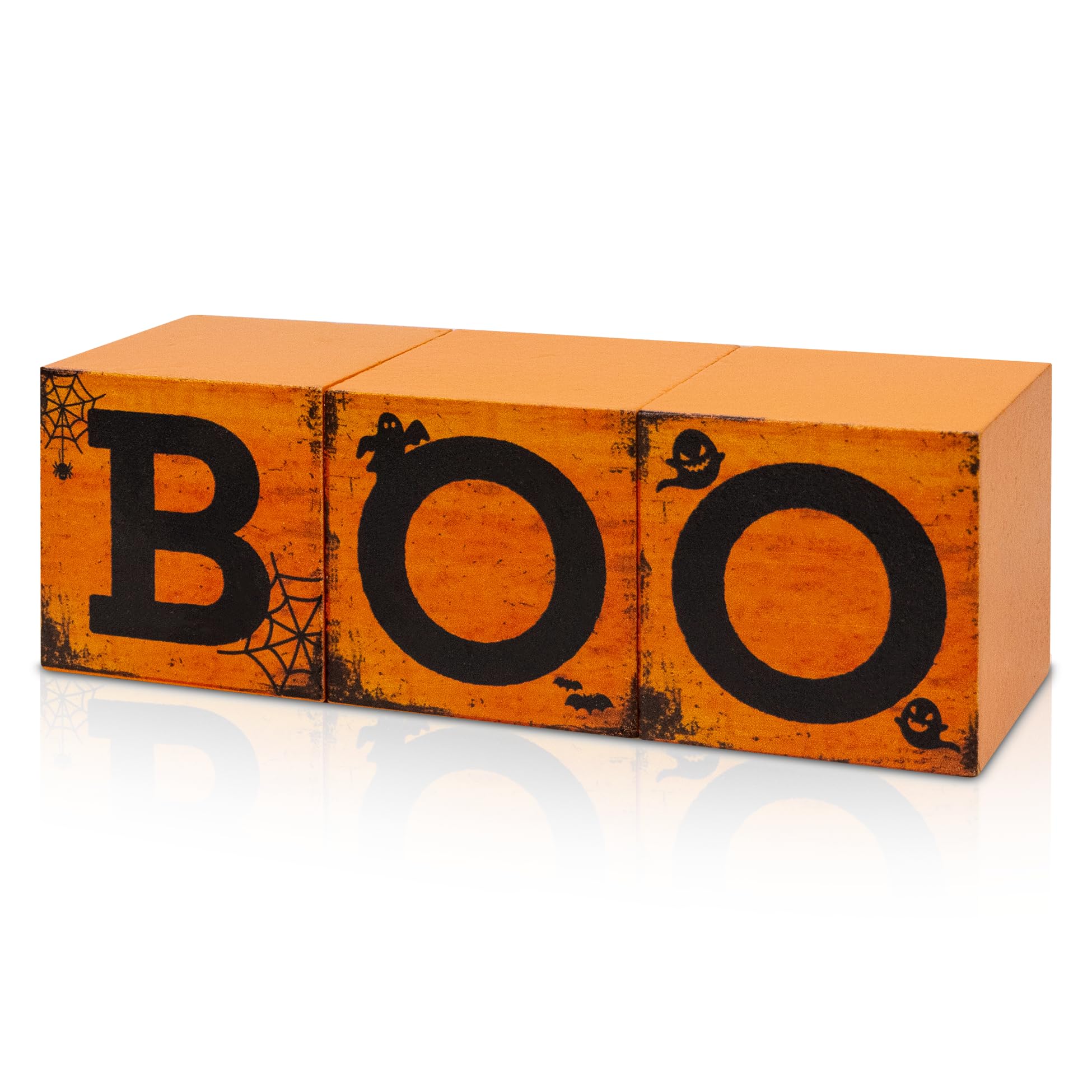 3 Pcs Halloween Wooden Decor, Boo Decorations Gifts for Indoor