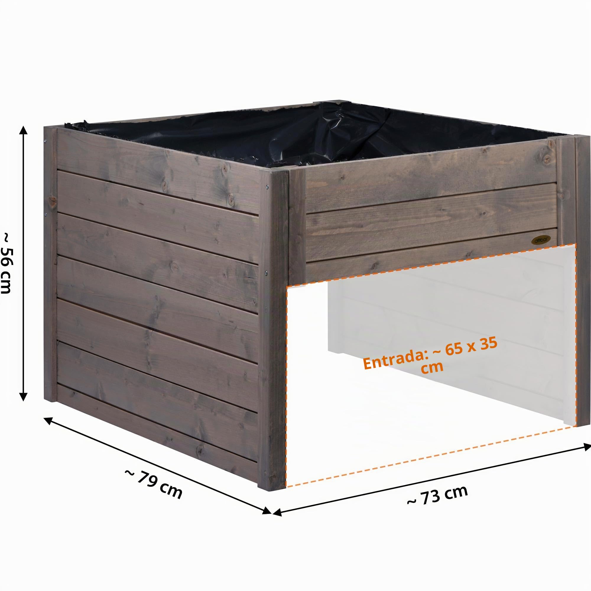 dobar® Garaje Grande para Robot cortacésped de Madera con Jardinera, Incluye lámina – cortacésped Garaje – 79 x 73 x 56 cm – Antracita