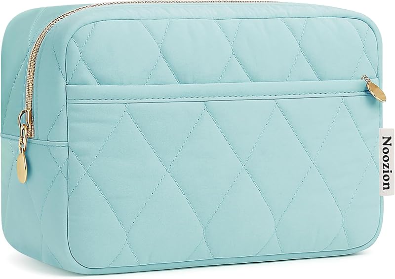 Noozion Necessaire de Maquiagem e Viagem em Nylon, Azul-Verde Fosco, 20,07 x 8,89 x 14,73 cm