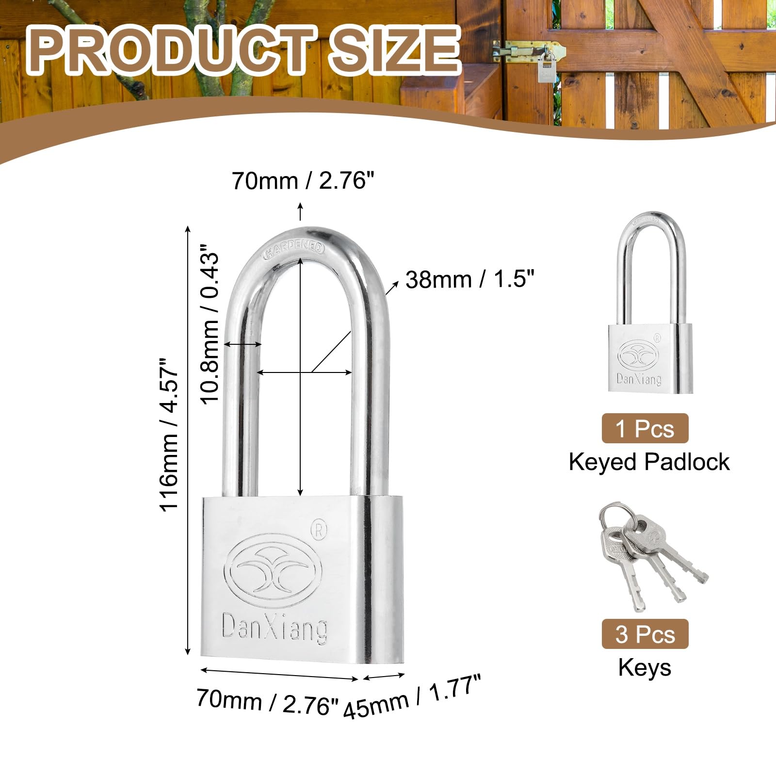 PATIKIL Keyed Padlock - Image 2