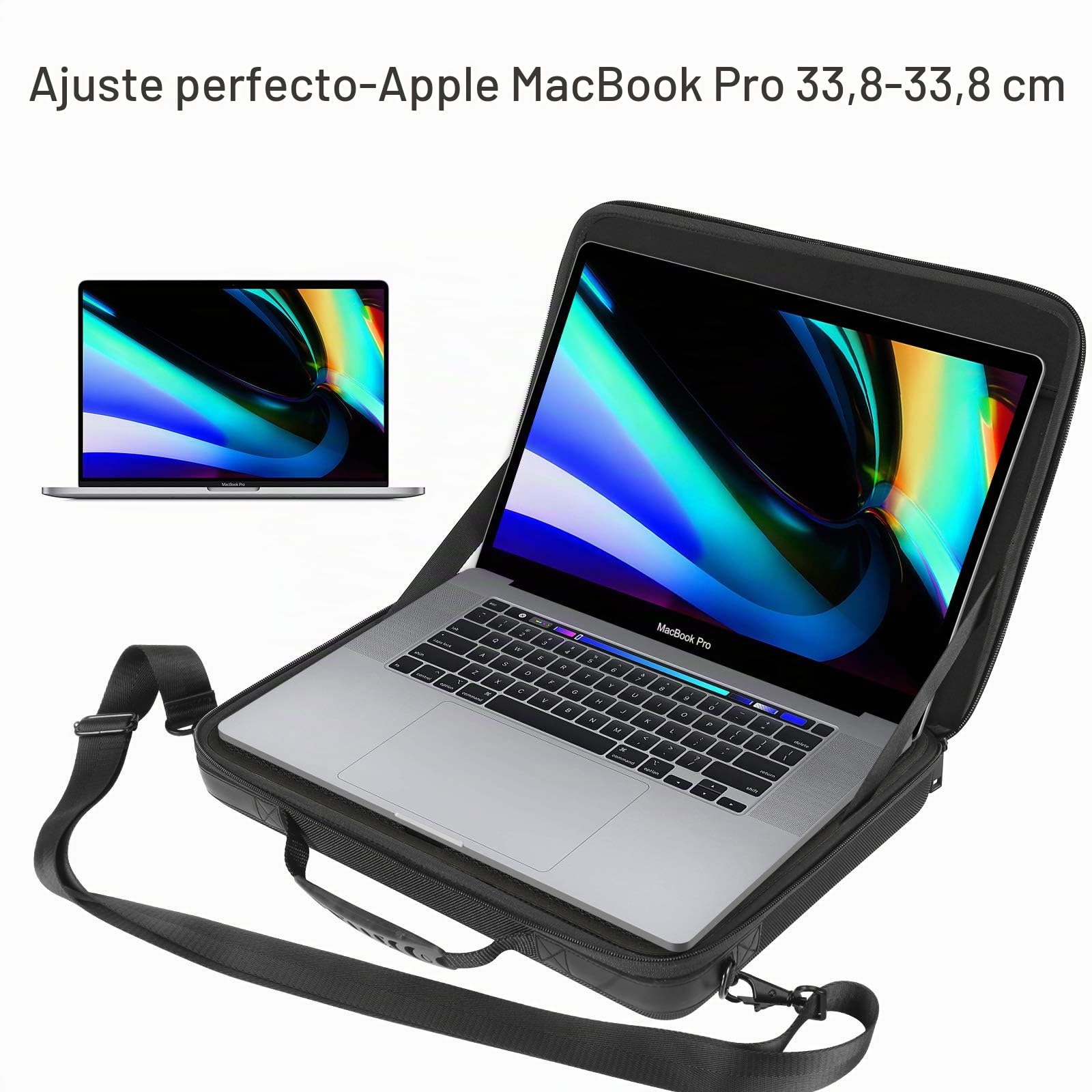 Smatree Maletín Rígido para Portátil de 13,3 Pulgadas Compatible con MacBook Pro de 13-14 Pulgadas/MacBook Air de 13,6 Pulgadas, Funda de Transporte 13" con Compartimento para Accesorios, Negro