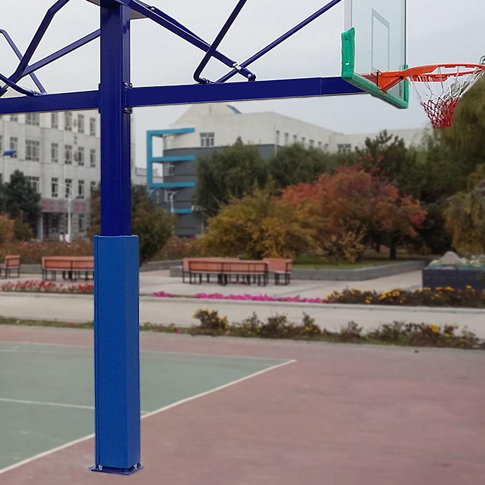 Imbottitura per Palo da Basket Protezione, Resistente alle Intemperie, Cuscinetti di Sicurezza per Giocatori, Cuscino Ammortizzante per Colonne (Blu, 10x10 cm)