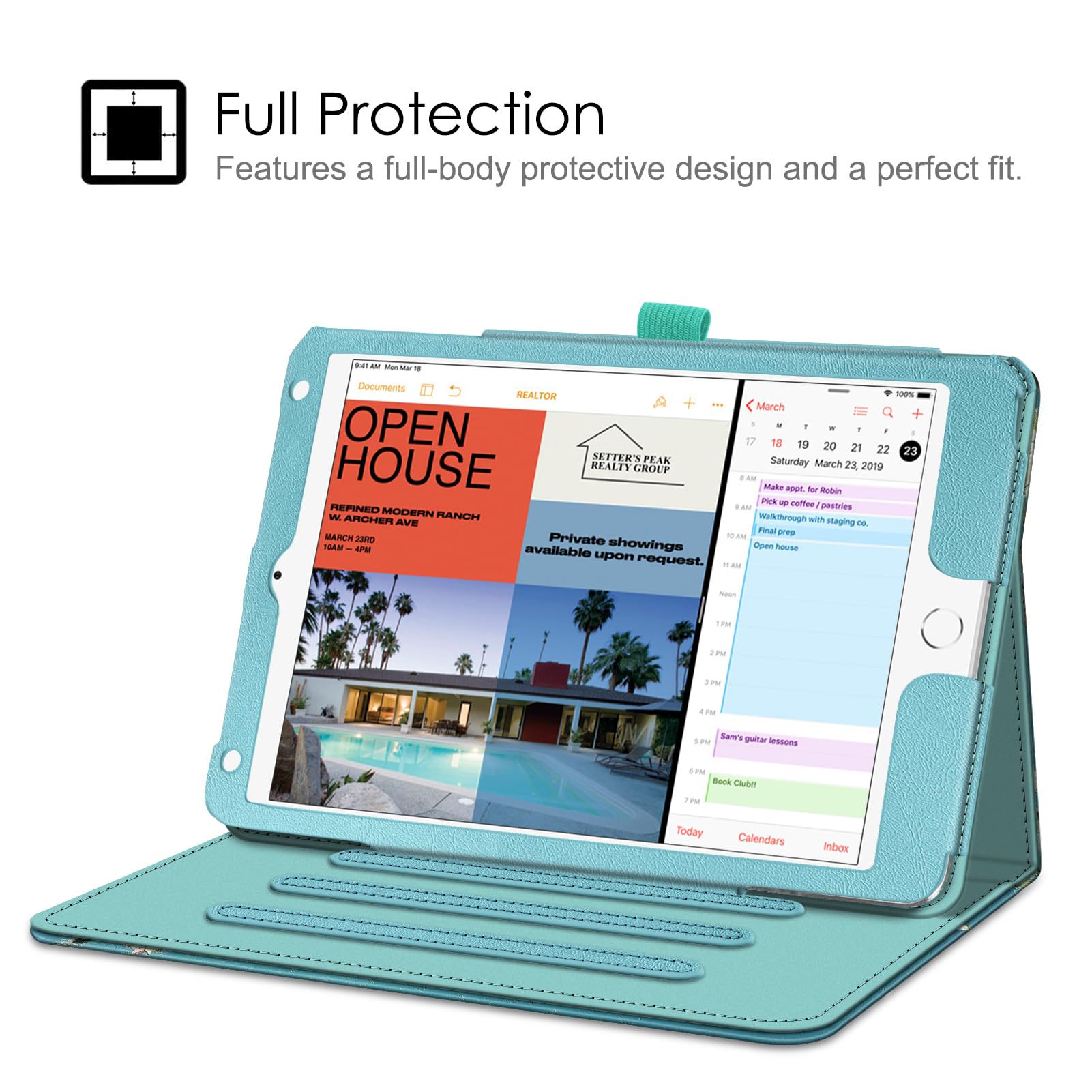 Fintie Etui na iPada Mini 5. generacji 2019 / iPada Mini 4 (7,9 cala) - [Ochrona narożników] Multi-Angle Viewing, Smart Folio Cover z kieszenią, uchwyt na ołówki, automatyczne budzenie/uśpienie