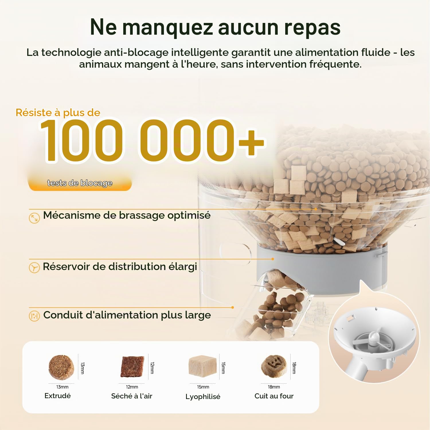 Distributeur Croquettes Chat Automatique,2.4G WiFi,4.3L Distributeur Automatique de Croquettes Chien avec APP,Plan d'alimentation AI,Bol en céramique - Blanc
