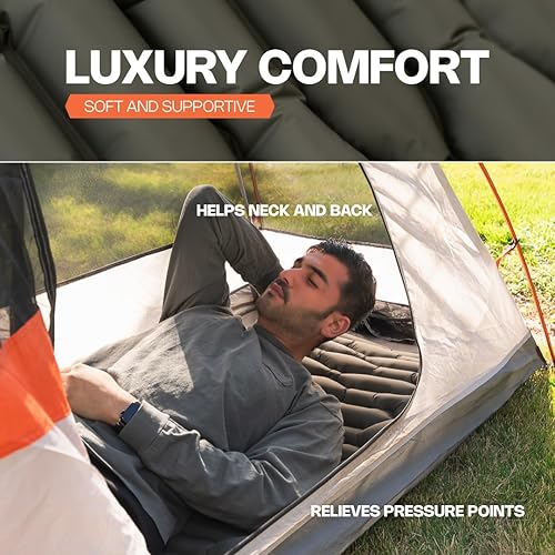 Miniatura 4 de ANGORA BRANDS Strotta - Colchoneta de dormir ligera para exteriores, compacta, para viajar, senderismo, o campamento. Cama portátil para dormir y