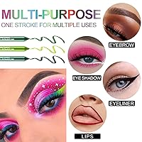 Vista 6 de Juego de 3 lápices delineadores de ojos coloridos, lápiz de sombra de ojos, kit de delineador de ojos perlado metálico con purpurina para mujeres