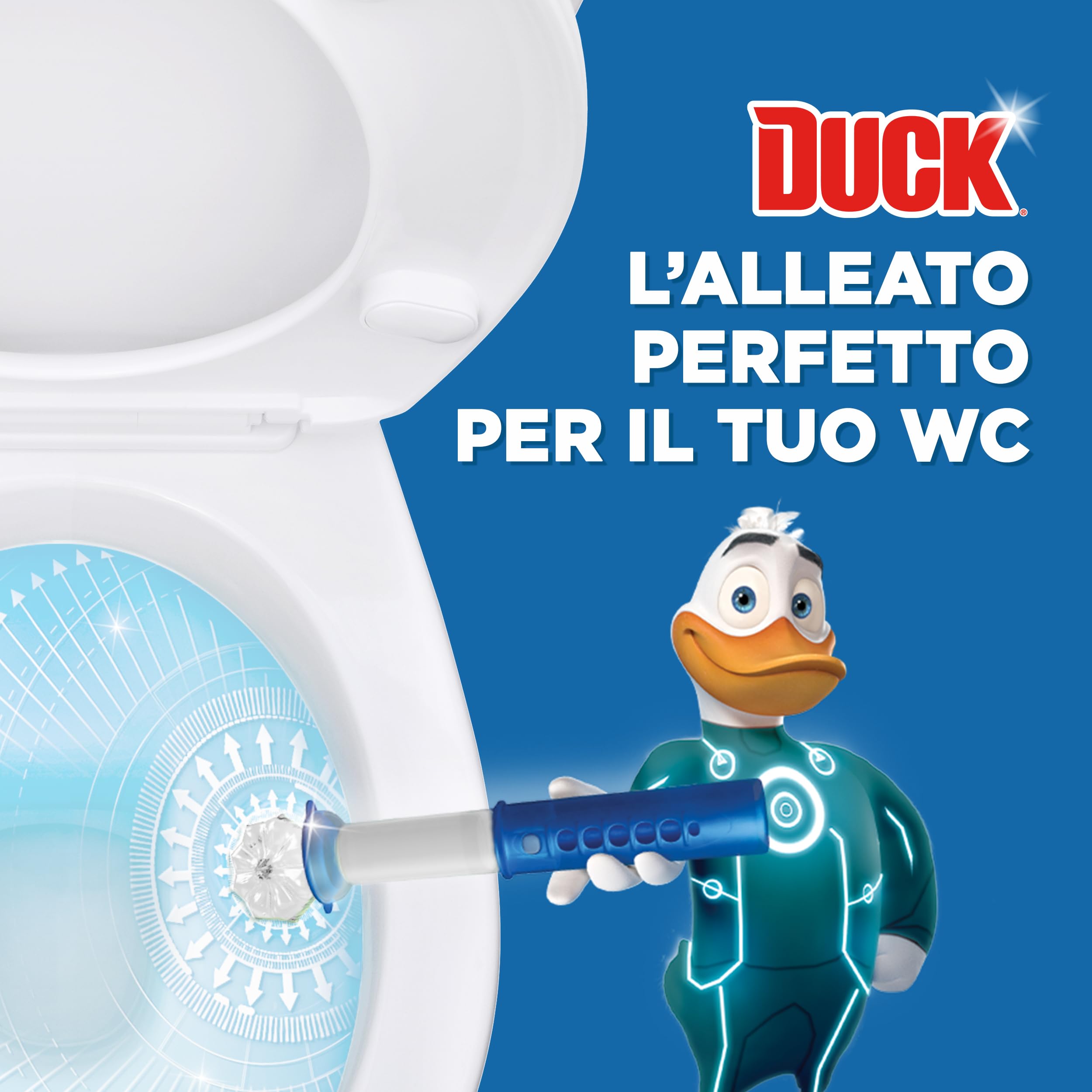 Duck Fresh Discs - 2 Ricariche da 6 Dischi Gel Igienizzanti WC, Fragranza Eucalipto con agenti candeggianti, Confezione da 2 Applicatori e 12 dischetti