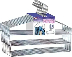 Cabides Para Calças Triplo Kit 10 Unidades Organizador Reforçado Aço Cromado - Big Mix