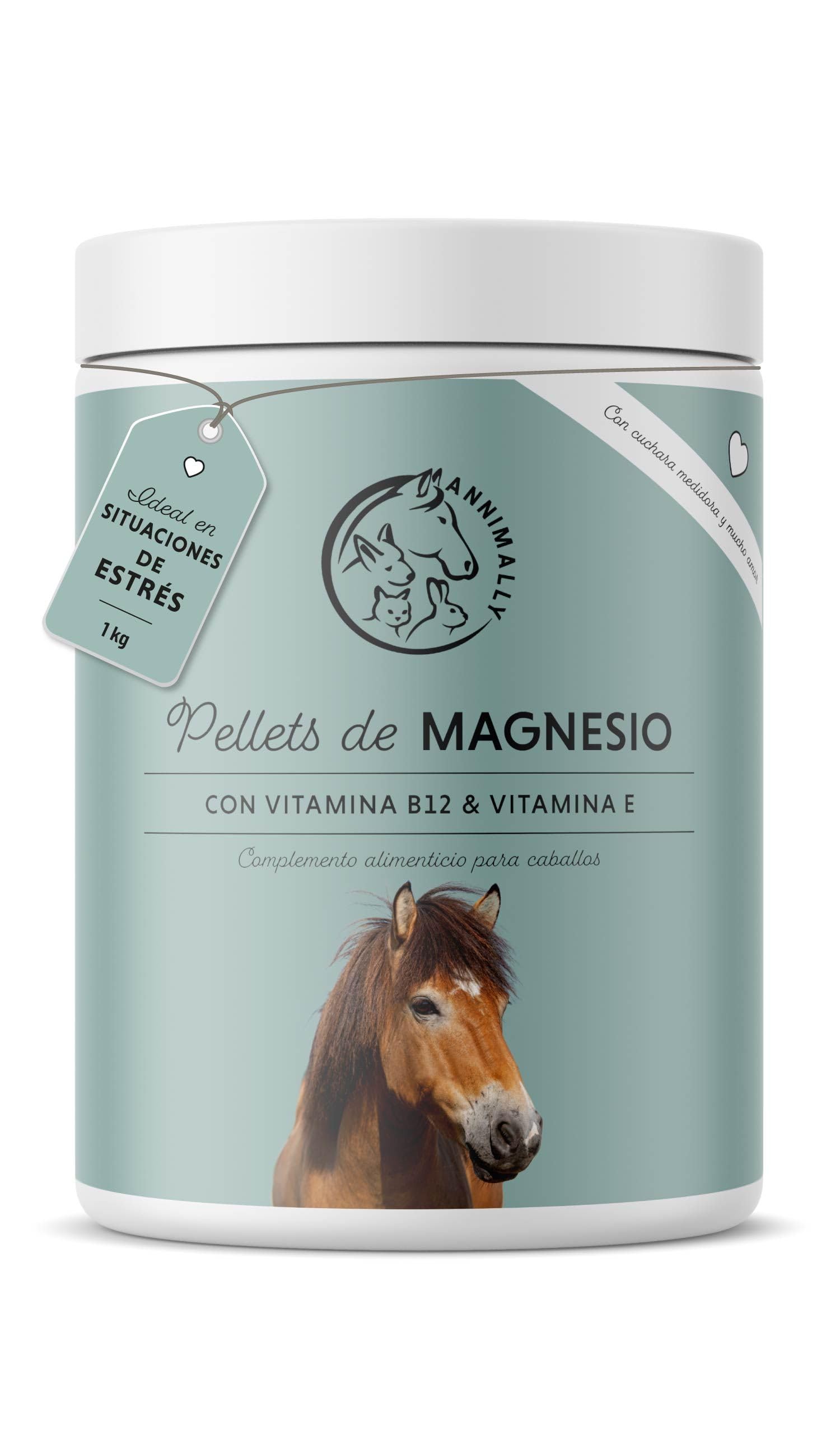 Annimally Pellets de Magnesio para Caballos 1 kg - Acetato de Magnesio y Óxido de Magnesio para una máxima biodisponibilidad