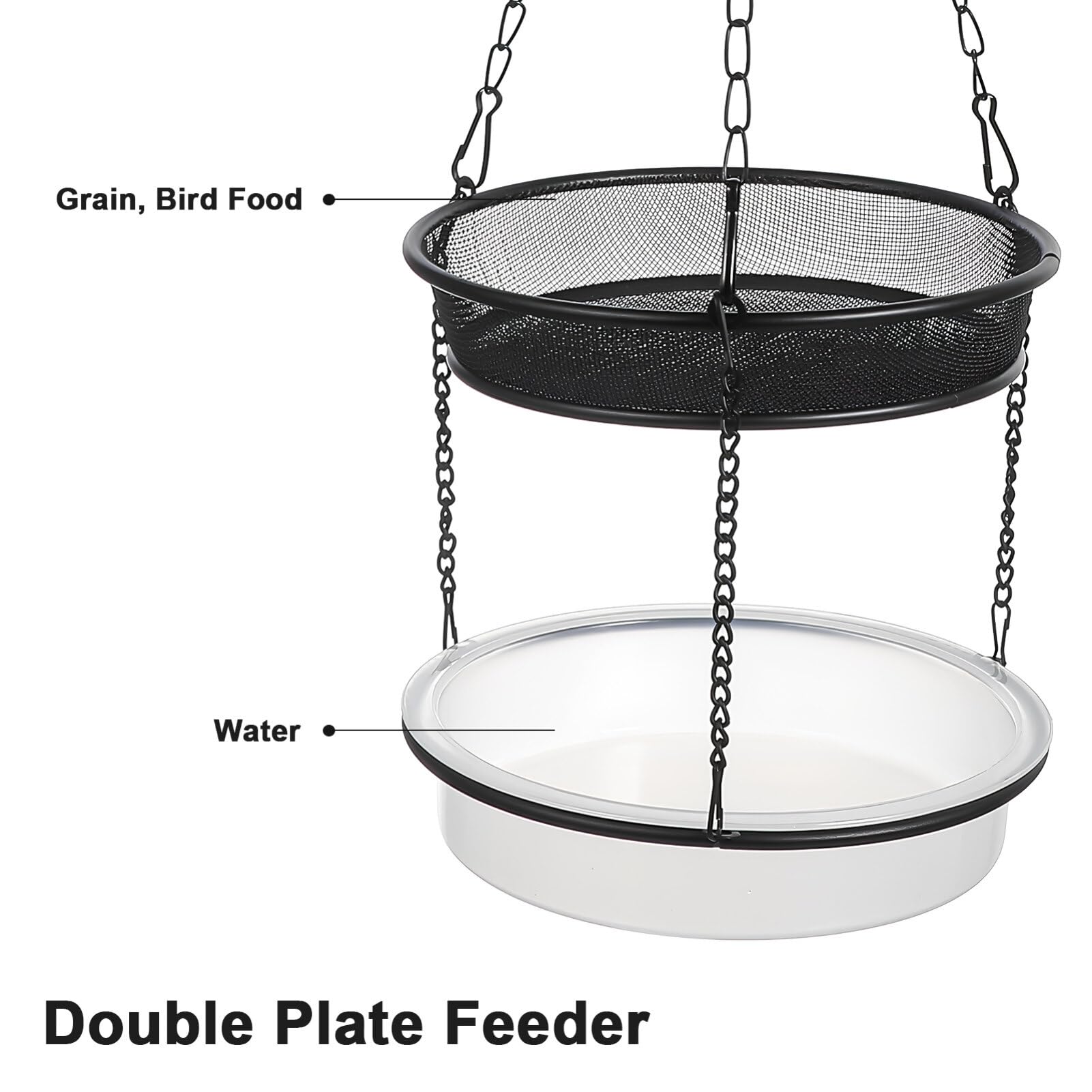 ULTECHNOVO 5pièces Mangeoire à Oiseaux Suspendue avec Double Plateau pour Nourrir Et Abreuver Les Oiseaux Accessoire Décoratif pour Jardin Et Balcon Facile à Installer