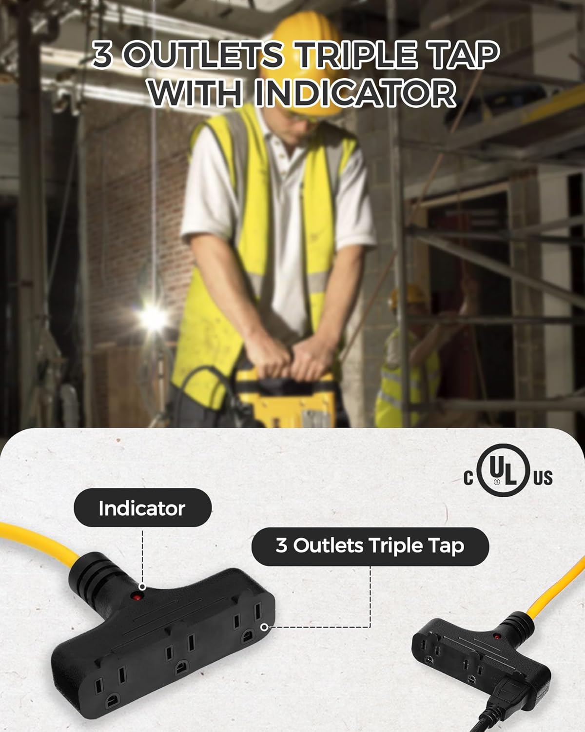 30Ft & 50 Ft Retractable Extension Cord Reels Bundle, for Garage and Shop, UL Listed, B30CR06-B50CR06