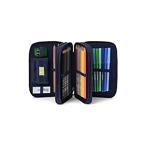 ergobag Maxi Pencil Case Set of 40 Lyra Colouring and Felt Tip Pens, Change Compartment, Ruler, Scissors Combine Bear - Grey ergobag Maxi Pencil Case Set of 40 Lyra Colouring and Felt Tip Pens, Change Compartment, Ruler, Scissors Combine Bear - Grey