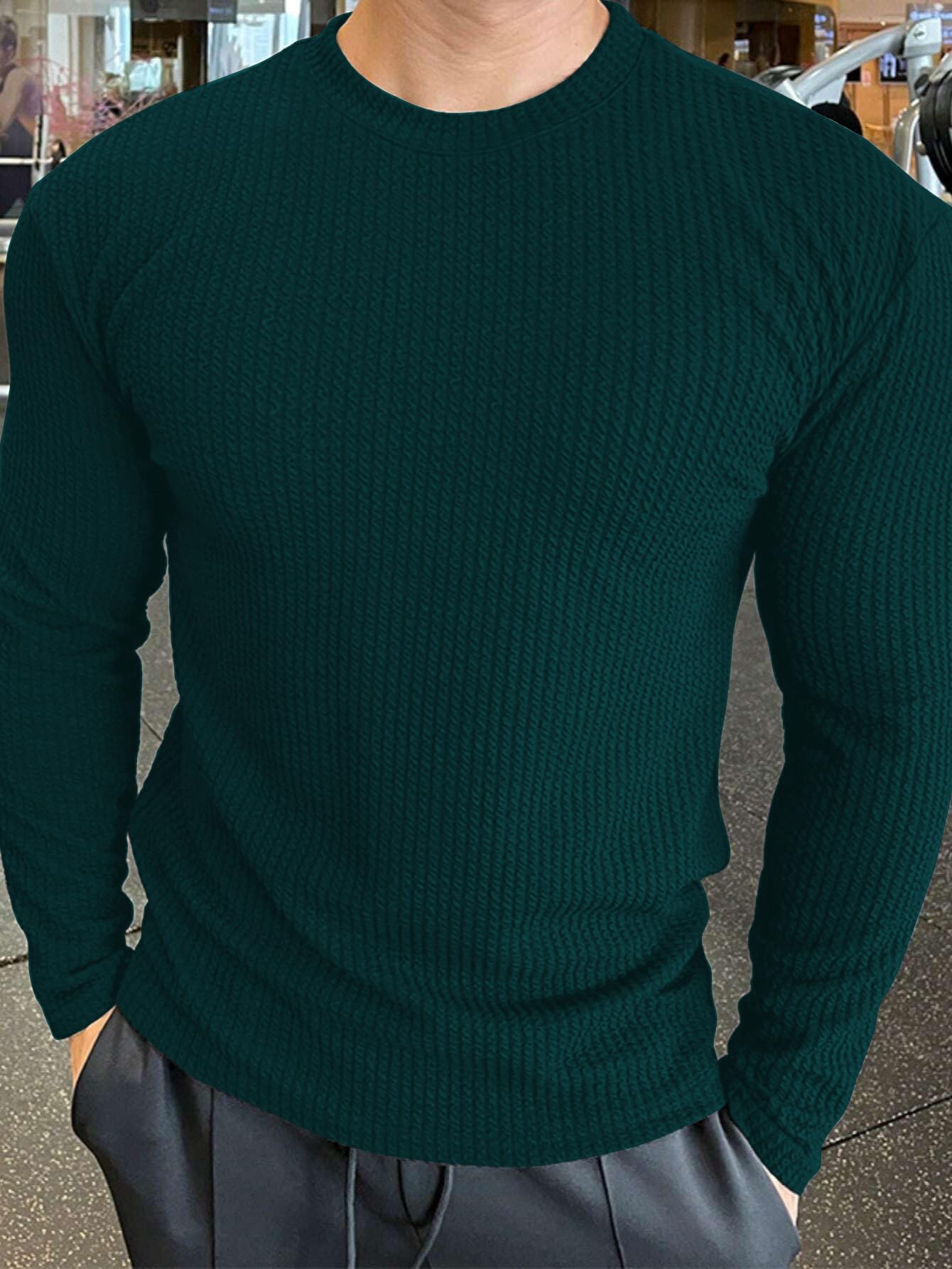 KAJARU Men's Polyester Blend T Shirt with Full Raglan Sleeves Round Neck Solid Pattern and Standard Length - Image 3 thumbnail