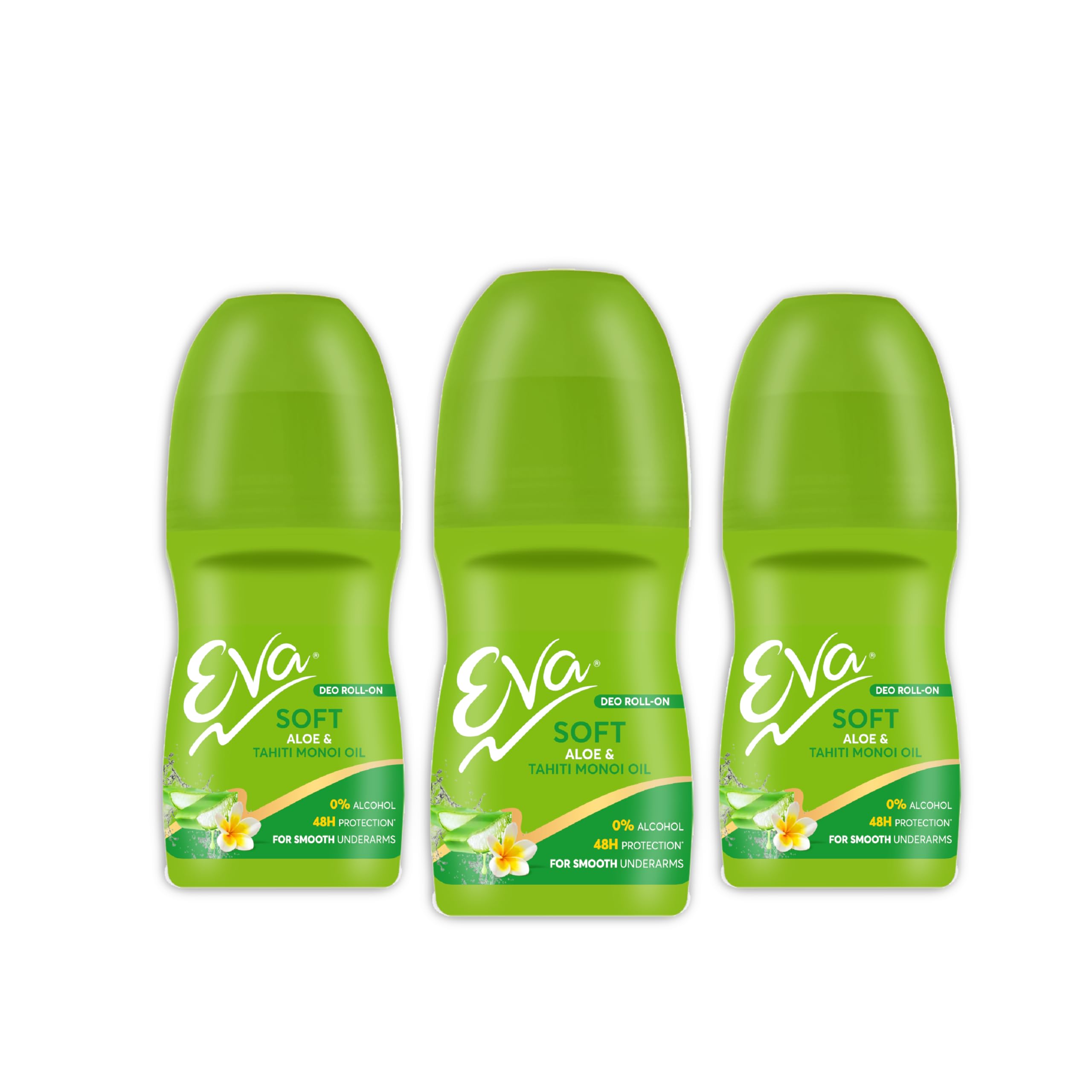 EVA Soft Deo Roll On With Aloe & Tahiti Monoi Oil | For Smooth Underarms | Alcohol & Aluminium Free | For Women (25 ml, Pack of 3)-picture-24