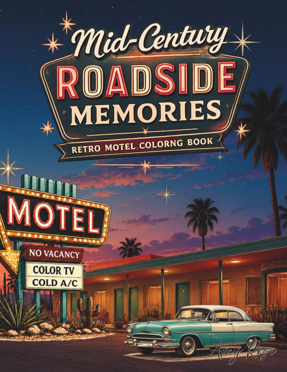 Mid-Century Roadside Memories: Retro Motel Coloring Book