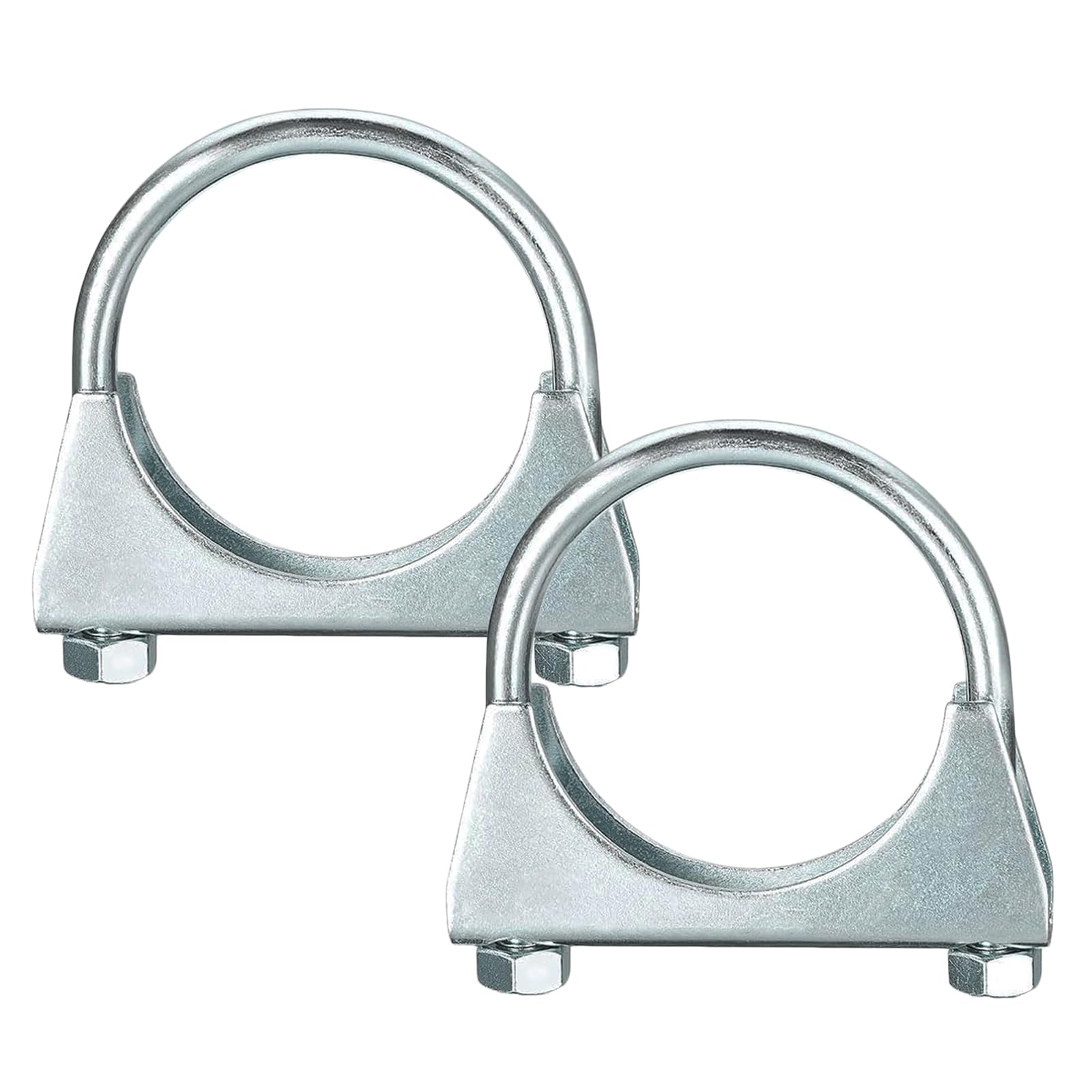 Wjelet 2 Pcs Galvanized U-Shaped Exhaust Clamp, Heavy Duty Pipe Clamp Special for Exhaust Pipe & Tail Pipe, M8 U-Bolt Saddle Clamp for 40-45mm (1-3/4") Exhaust System