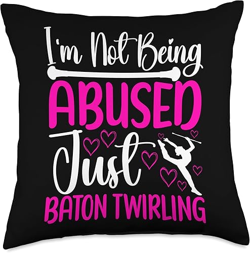 Baton Twirling Outfit Majorette Baton Twirler Gifts Throw Pillow