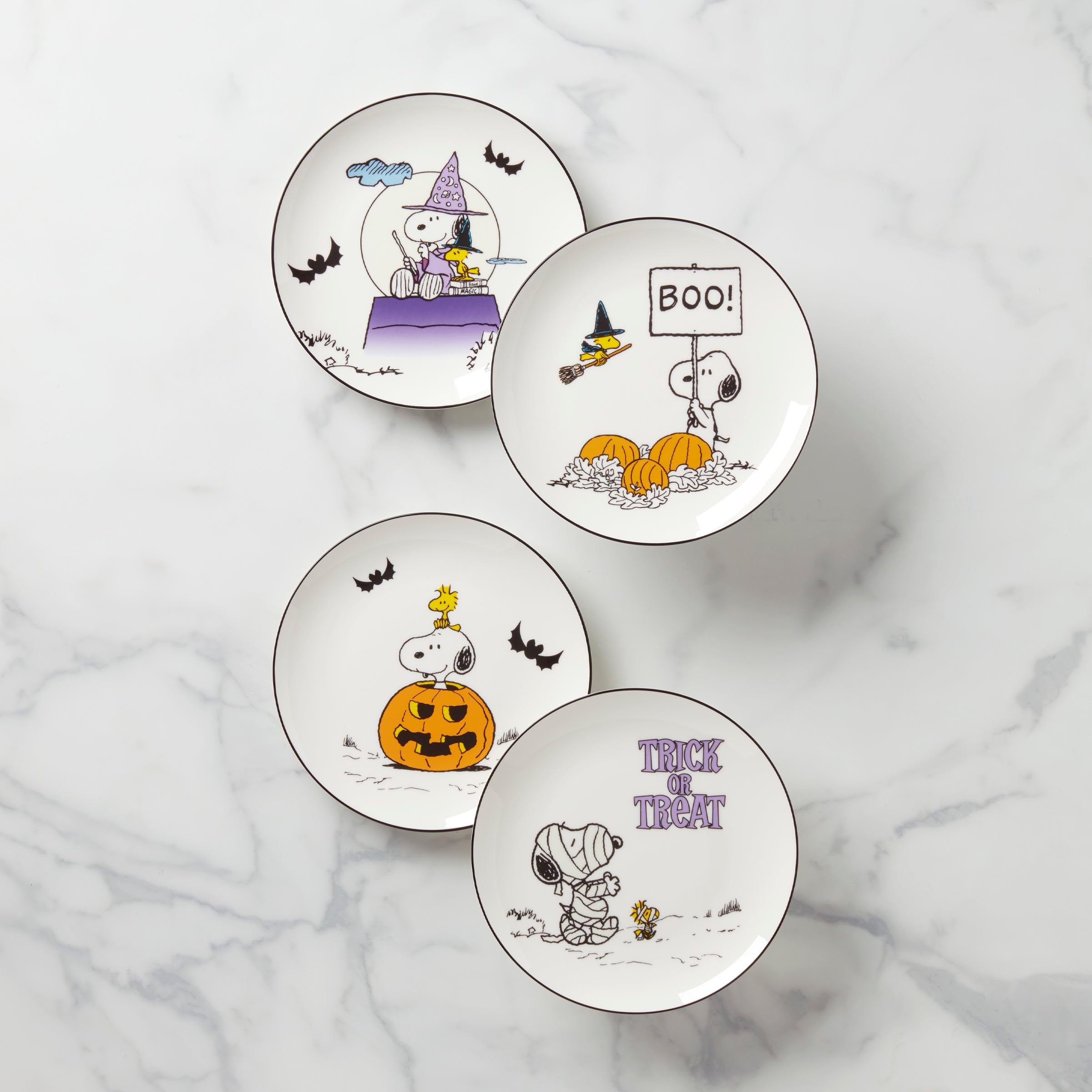 Lenox Tolles Kürbis-Halloween-Akzentteller, Vorspeisenteller-Set für 4