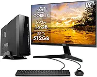Computador Slim Completo Intel Core i7 16GB SSD 512GB Monitor 19' 4 Núcleos Super Turbo Pc Hdmi Teclado e Mouse Strong Tech