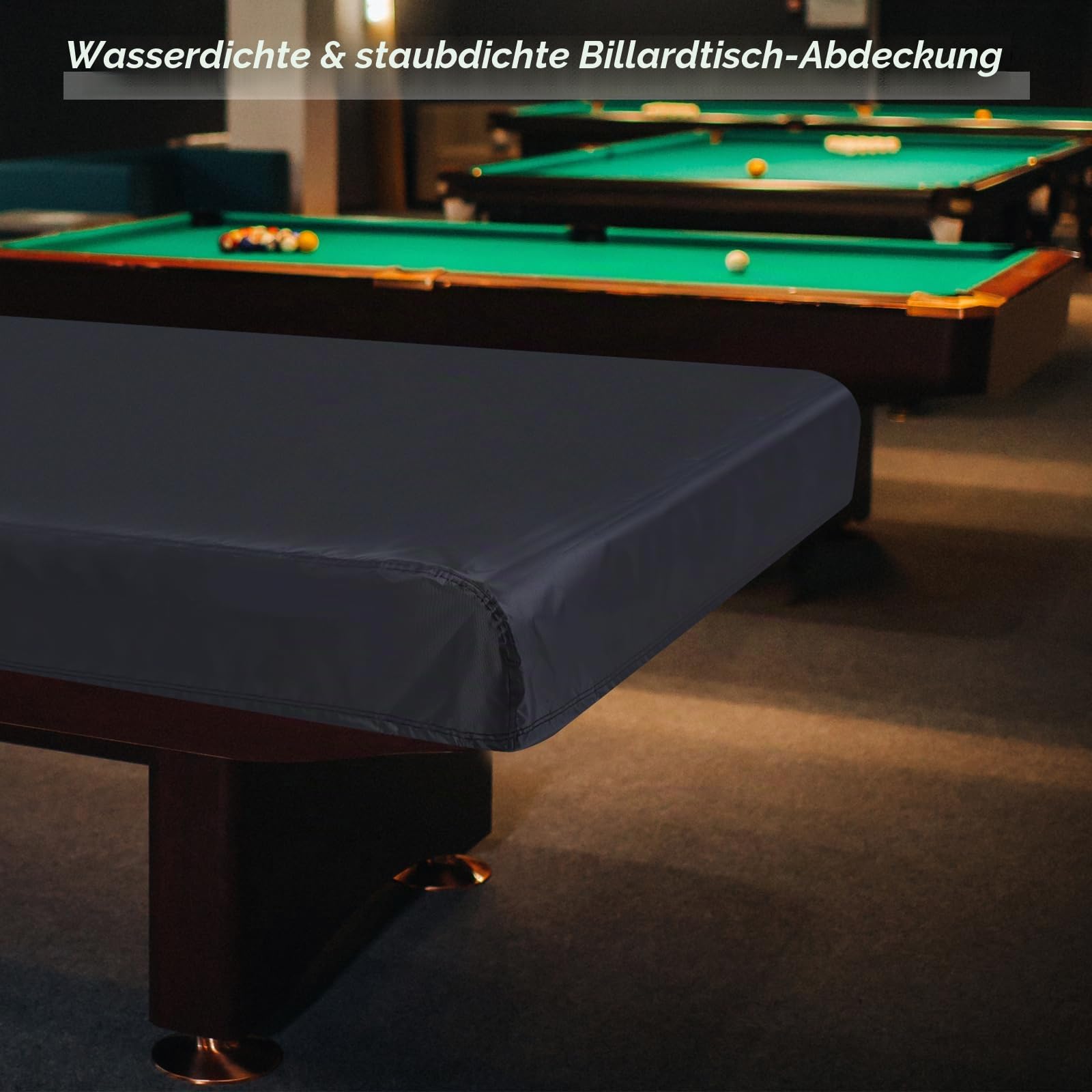 PATIKIL 7Ft Billardtisch Abdeckung Wasserdicht Draußen Innen 210D Polyester Staubdicht Billiard Tisch Schutz für Billardtisch Schwarz