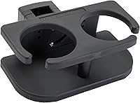 Vista 1 de Extreme Max 3005.5695 Taza ajustable de 2 bebidas y soporte para latas para rieles de pontón cuadrados horizontales y verticales - Negro