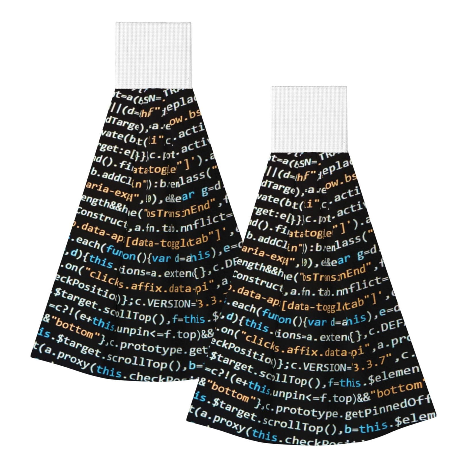 DOPKLNA Programmer Programming Code, 2 Pcs Hanging Coral Fiber Hand Towels for Bathroom, Absorbent Kitchen Towels