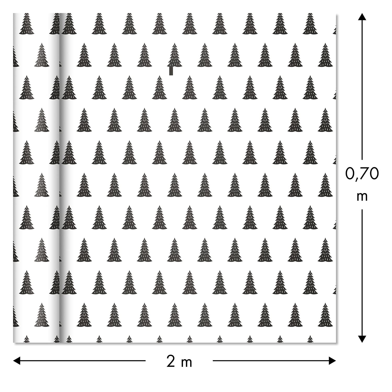Clairefontaine 211424AMZC - Packung mit 12 Rollen Geschenkpapier Excellia, 2 m x 70 cm, 80g, 1 Pack, Chamonix, Motive sortiert