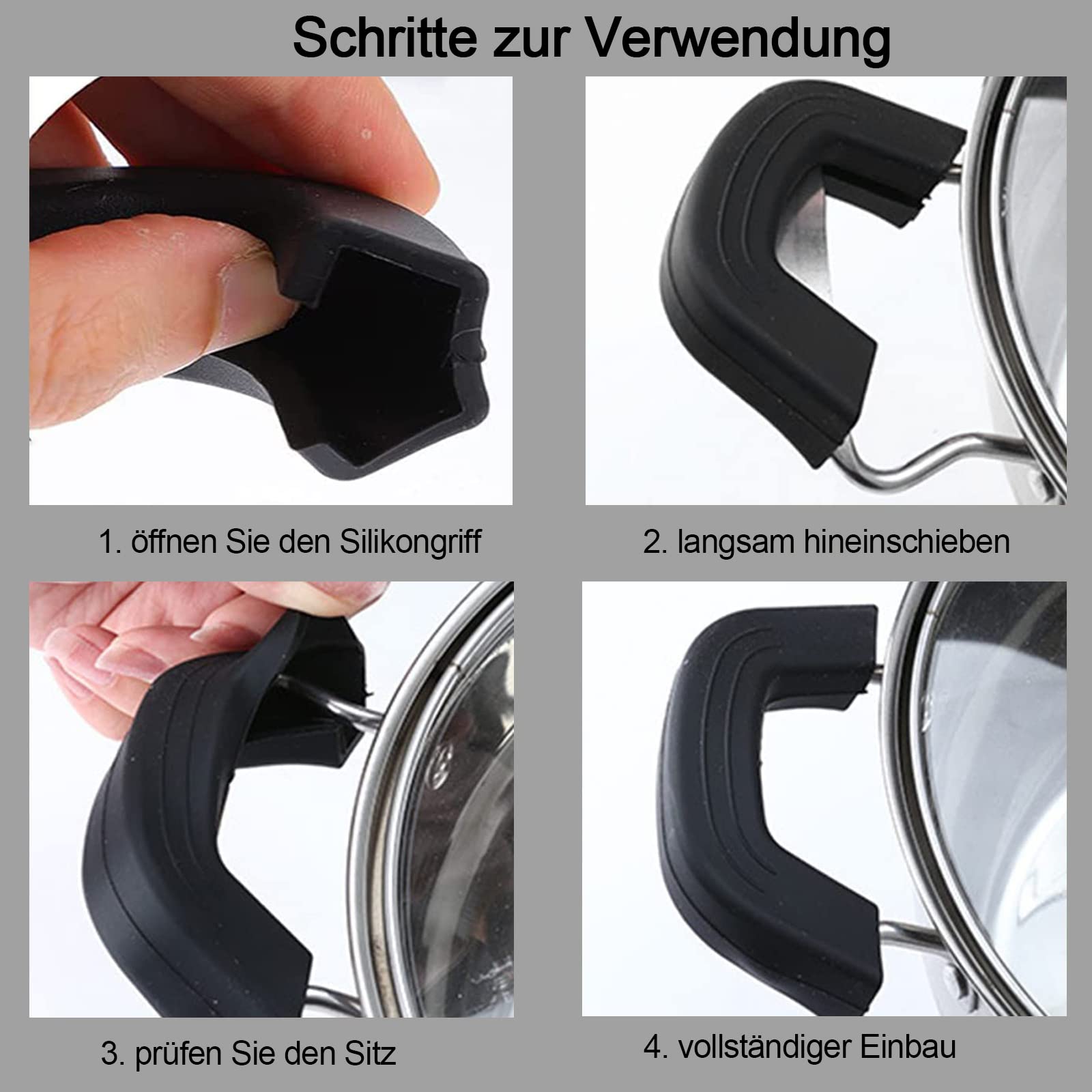 Maniglie Per Pentole In Silicone | 3 Paia | Resistente Al Calore Fino A 230°C | Anti-scottatura - Foto 5