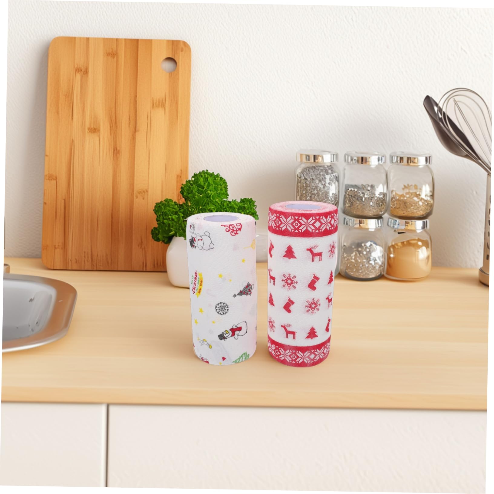 Cabilock 4 Set Carta Assorbente Da Cucina Carta Da Forno Natalizia Pergamena Natalizia Involucri Di Sandwich Cuscino Alimentare Per La Casa Per Merendine Grasso 2 * 4