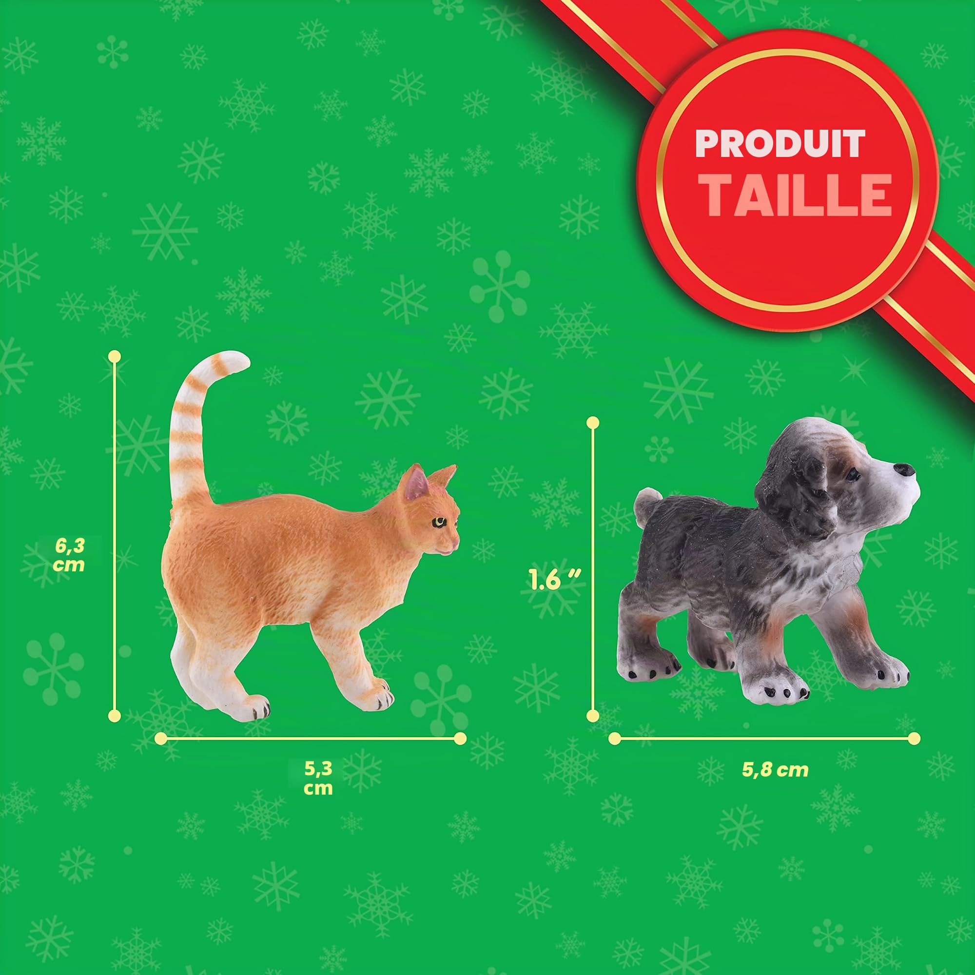JOYIN Calendrier de l'Avent de Noël 2025 avec figurines d'animaux, chiens et chats, jouets pour animaux, compte à rebours de 24 jours, calendrier de l'Avent pour enfants