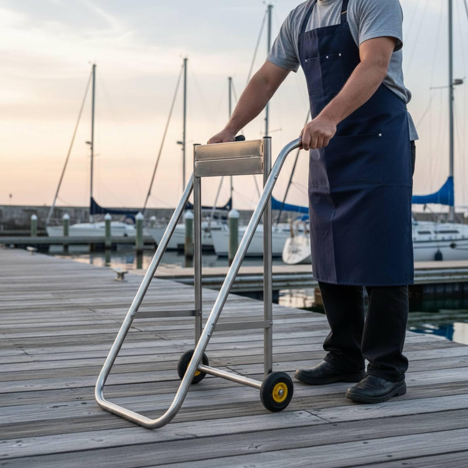 kowaku Carrello Motore Fuoribordo Carrello Motore Marino Supporto Trolley Pieghevole Struttura in Acciaio Inox con Ruote Compatte E Impugnature Sicure per, Style to 2