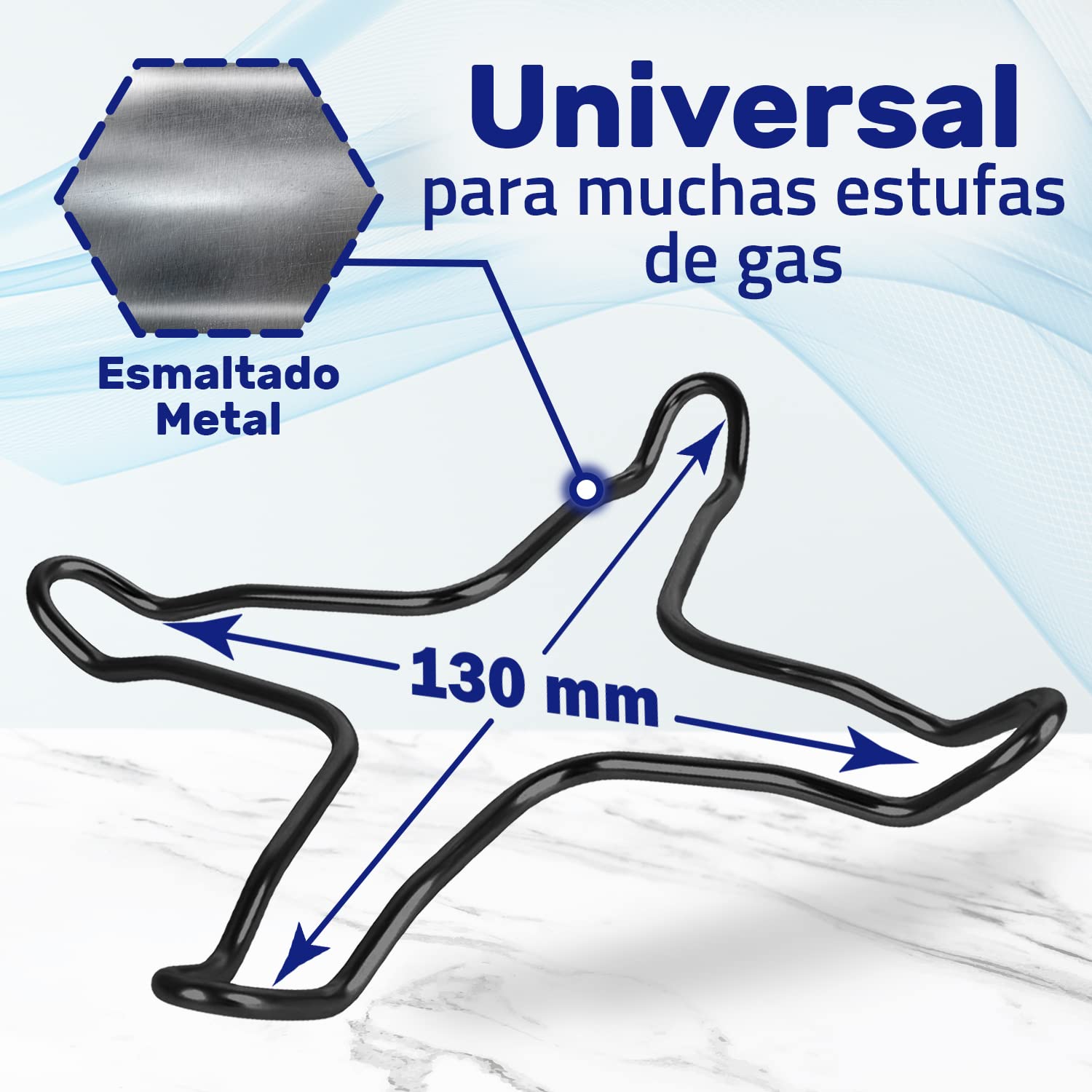MONTERAL Universal Reductor Cocina Gas 130 mm de Esmaltado Negro Adaptador Fogones Gas para la Cafetera y la Vajilla Pequeña Garantía de 10 Años