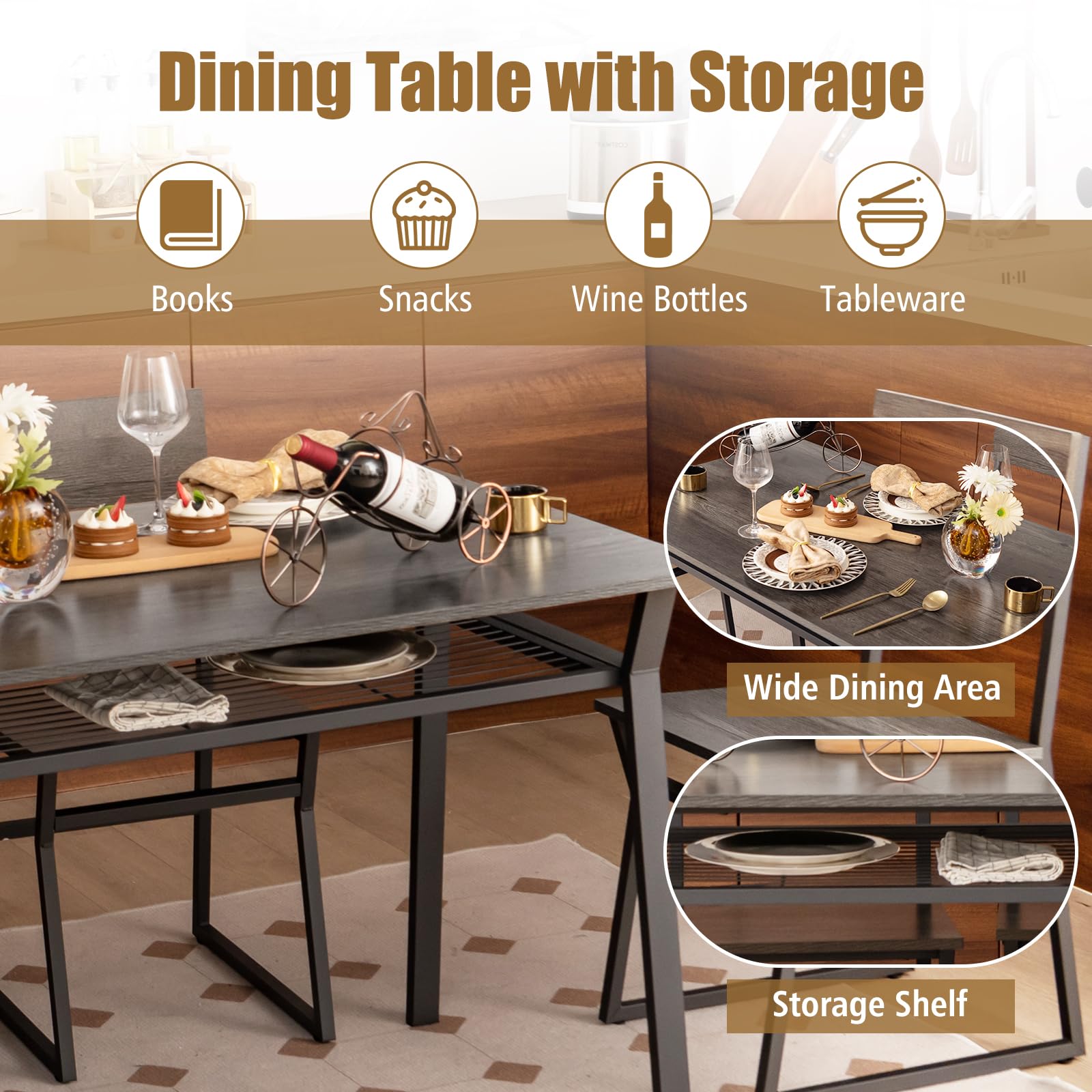 Amazon.com - Giantex Dining Table Set for 4, 47”L x 28”W Amazon.com - Giantex Dining Table Set for 4, 47”L x 28”W