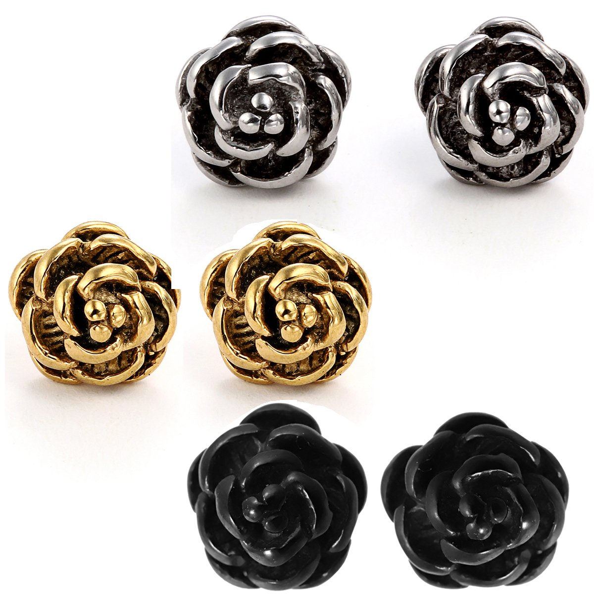 JewelryWe Schmuck 6/8mm Breite Wolframcarbid Herren-Ring Dam