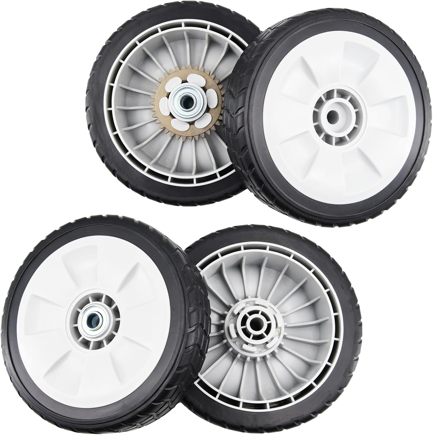 4 Pack Lawn Mower Wheels Kit 8 Inch Rear and Front Drive Wheels for Honda HRB216 HRB217 HRR216 HRS216 HRT216 HRZ216 HRB215 HRM215 Lawnmower Tires Replacement