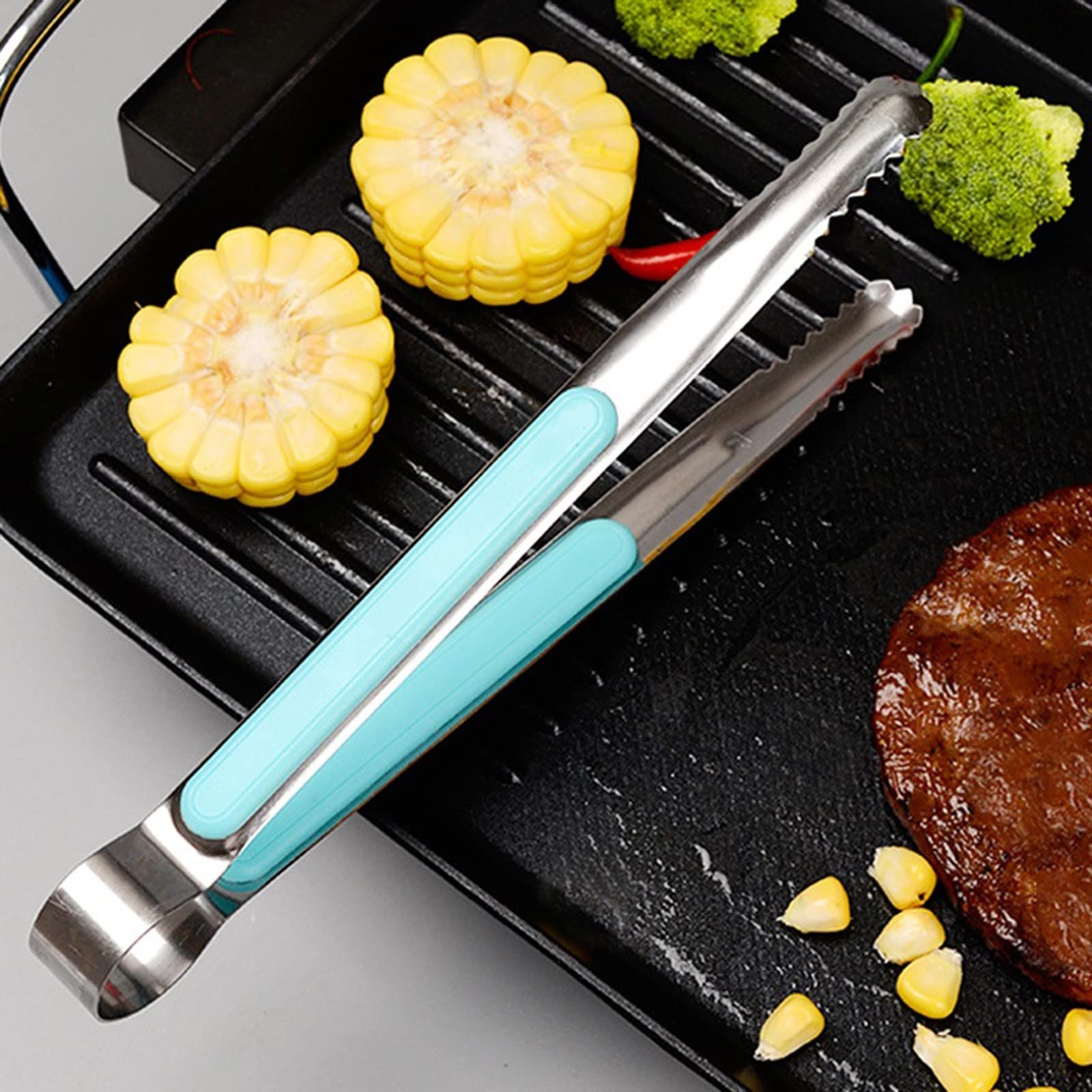 Pinze da Cucina in Acciaio Inossidabile per Barbecue, griglia, Carne, Insalata, Cibo, Utensili da Cucina