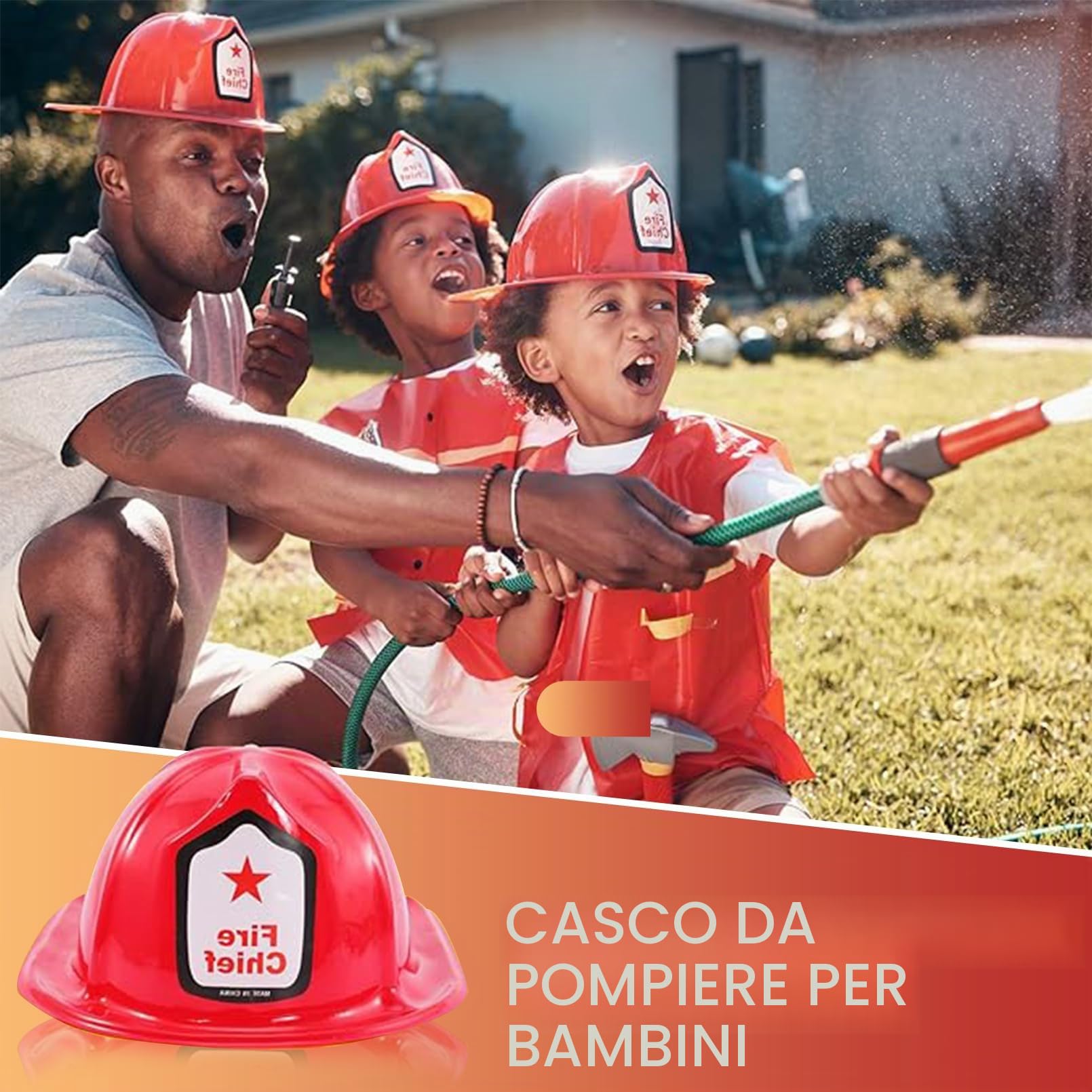 Casco da vigili del fuoco per bambini, 24 pezzi, per bambini e adulti, morbido casco da vigili del fuoco, cappello da pompiere, cappello da festa per giochi di ruolo, accessorio per feste