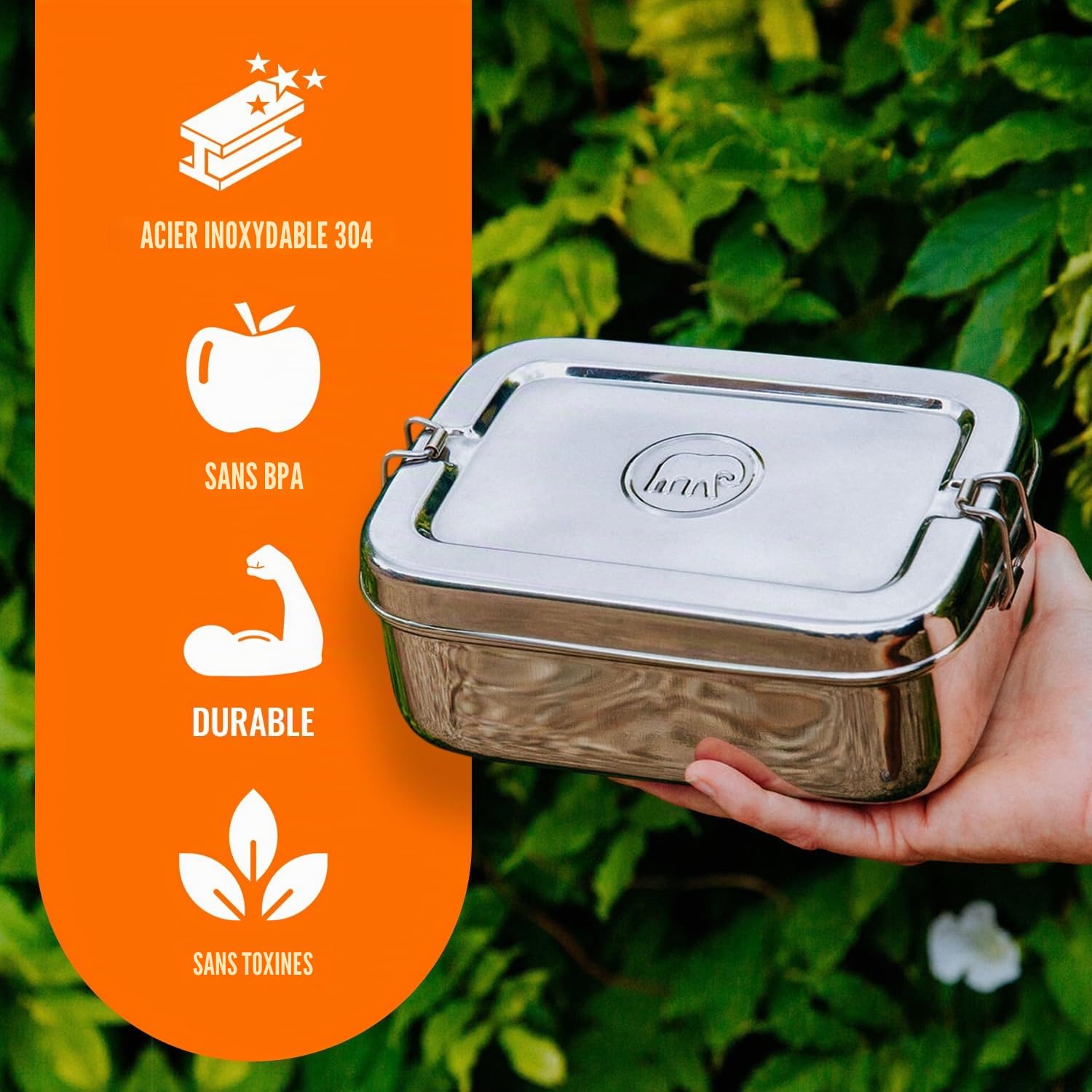 Elephant Box Original Grande boîte à déjeuner en acier inoxydable (2 litres)