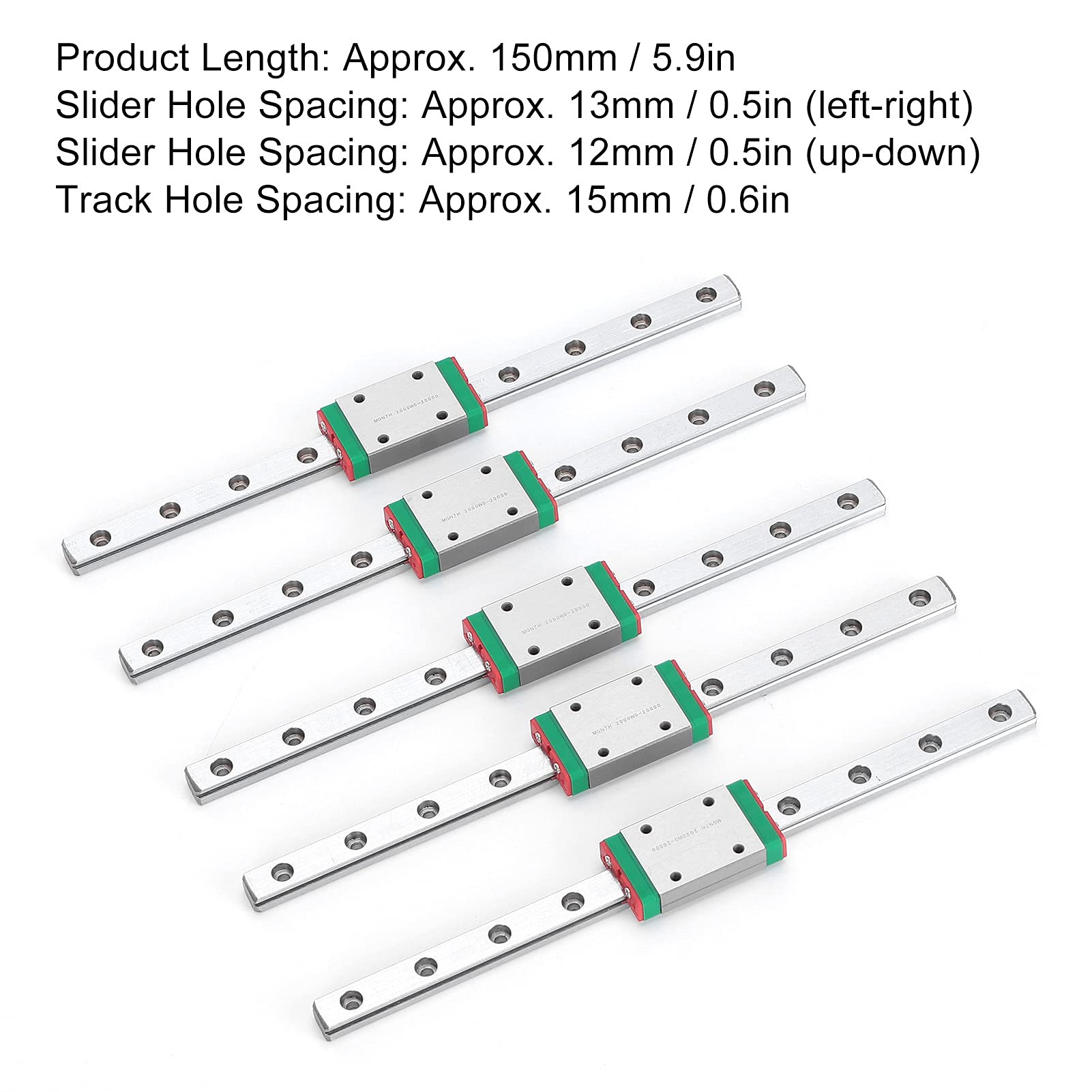 Drukarka 3D Poradnik linii kolejowej Wysoka dokładność Stabilna wydajność Akcesorium 150 mm 5pcs MGN7 Slider DIY Tool Voron V0